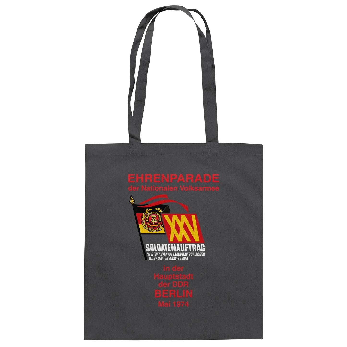 DDR Ostalgie Baumwolltasche • EHRENPARADE DER NVA, 1974 BERLIN (ORIGINALWIMPEL)