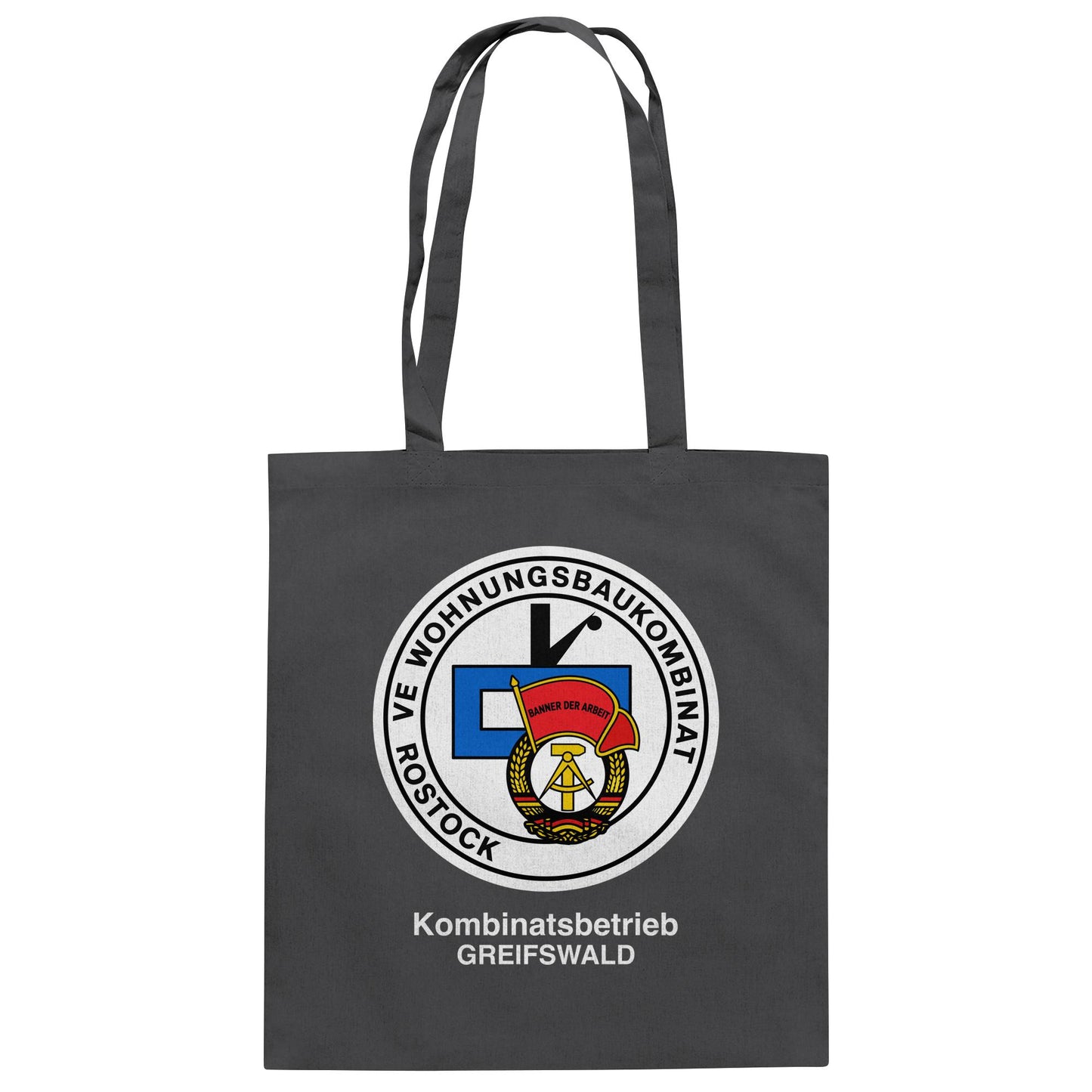 DDR Ostalgie Baumwolltasche • VE WOHNUNGSBAUKOMBINAT ROSTOCK - GREIFSWALD