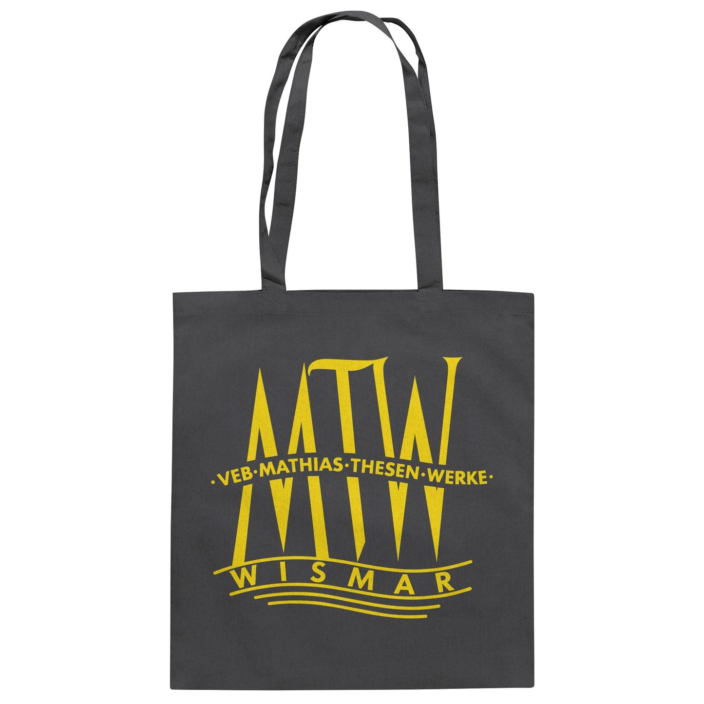 DDR Ostalgie Baumwolltasche • MATHIAS-THESEN-WERKE WISMAR (LOGO 1946)