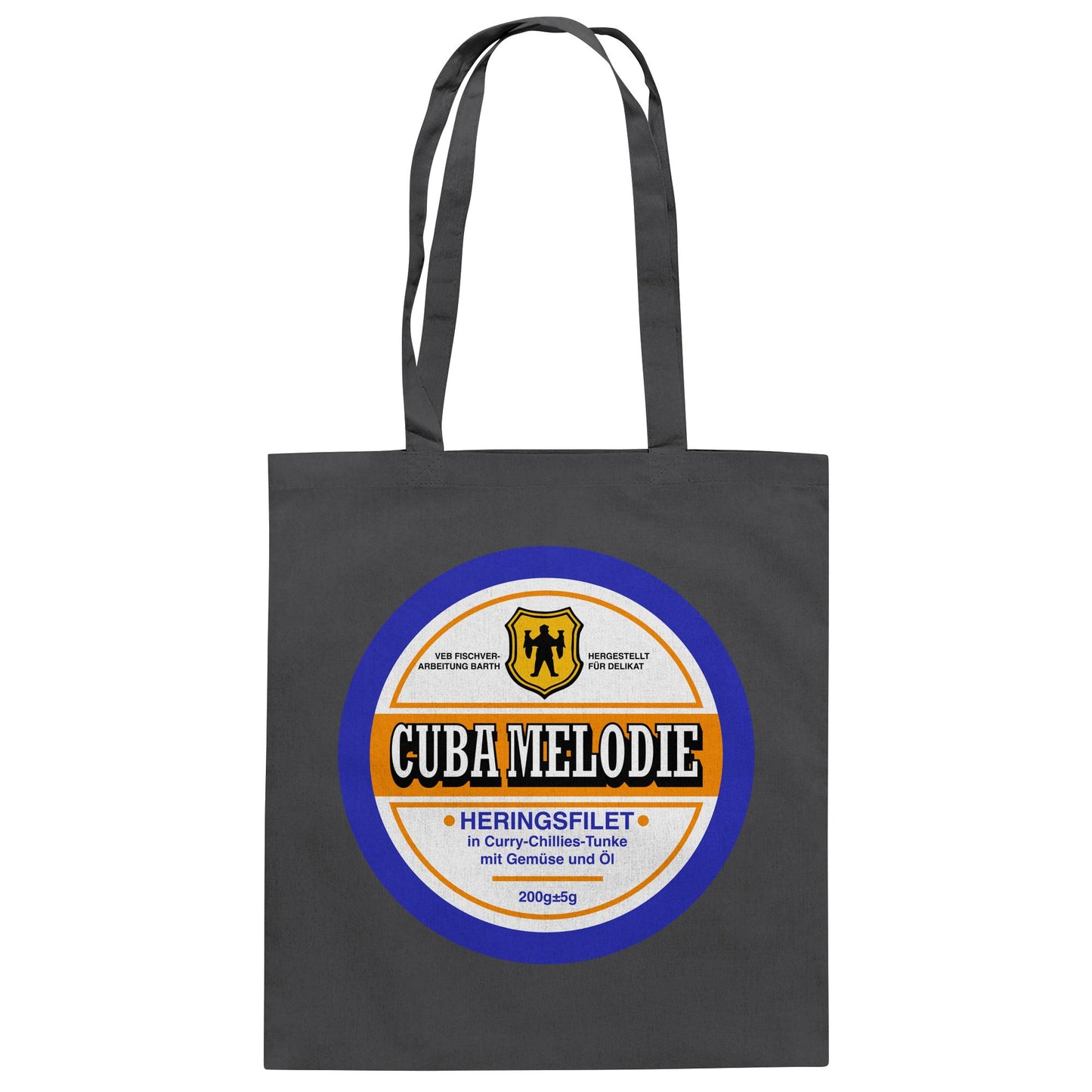 DDR Ostalgie Baumwolltasche • CUBA MELODIE HERINGSFILET - VEB FISCHVERARBEITUNG BARTH