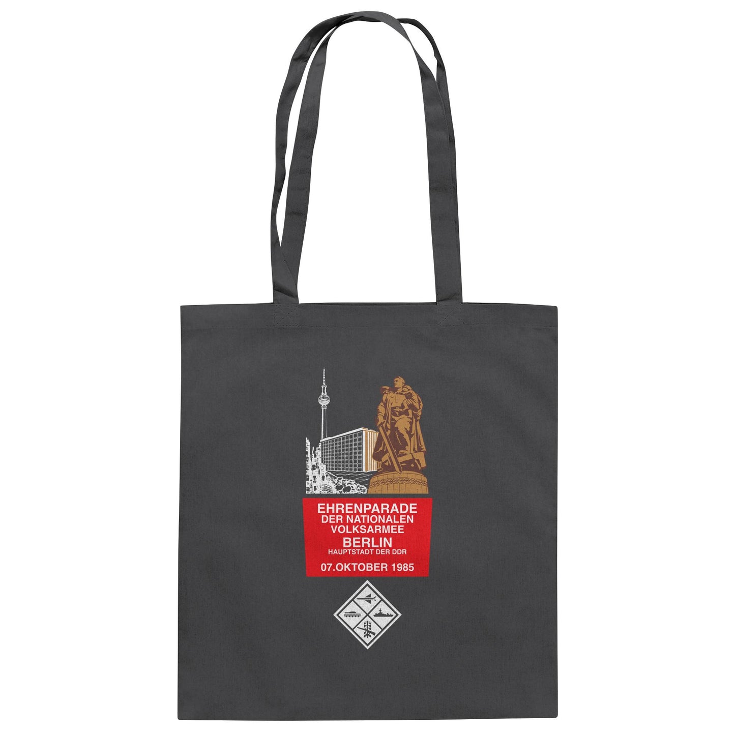 DDR Ostalgie Baumwolltasche • EHRENPARADE DER NVA, 1985 BERLIN (ORIGINALWIMPEL)