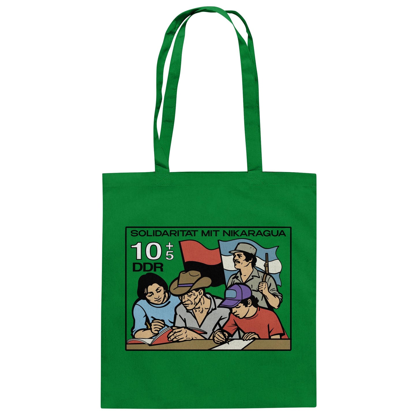 DDR Ostalgie Baumwolltasche • SOLIDARITÄT MIT NIKARAGUA (DDR-BRIEFMARKE)