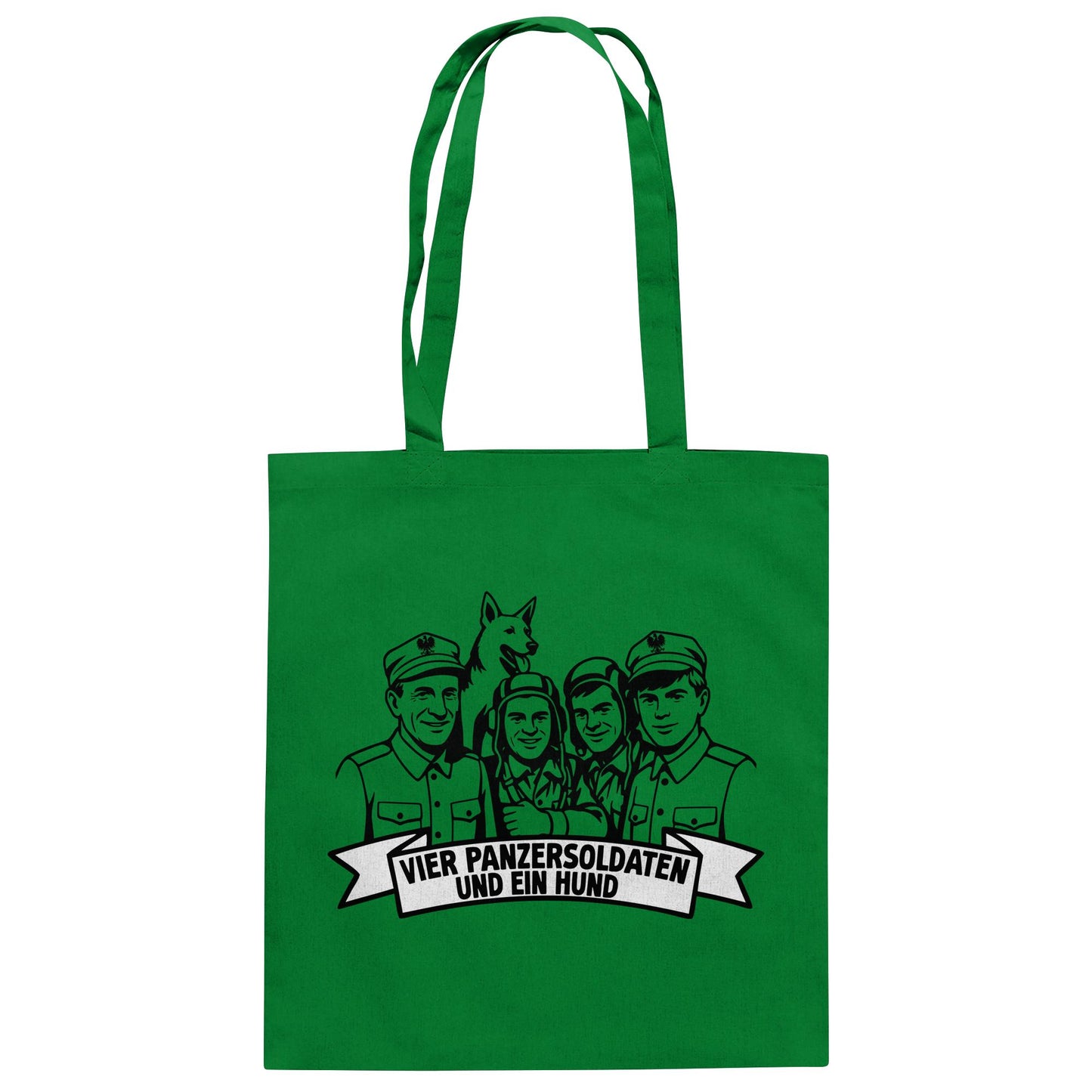 DDR Ostalgie Baumwolltasche • VIER PANZERSOLDATEN UND EIN HUND