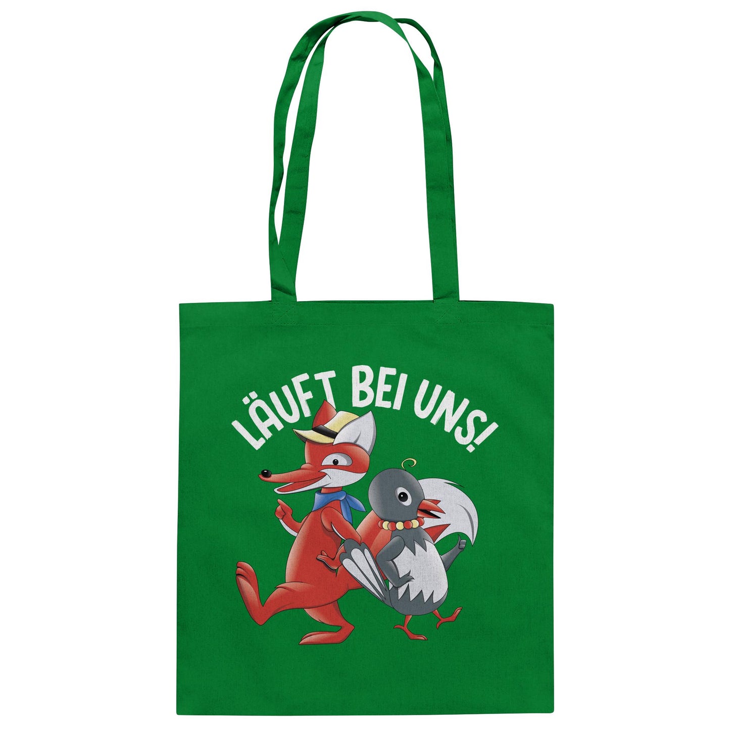 DDR Ostalgie Baumwolltasche • UNSER SANDMÄNNCHEN - HERR FUCHS & FRAU ELSTER, LÄUFT BEI UNS!