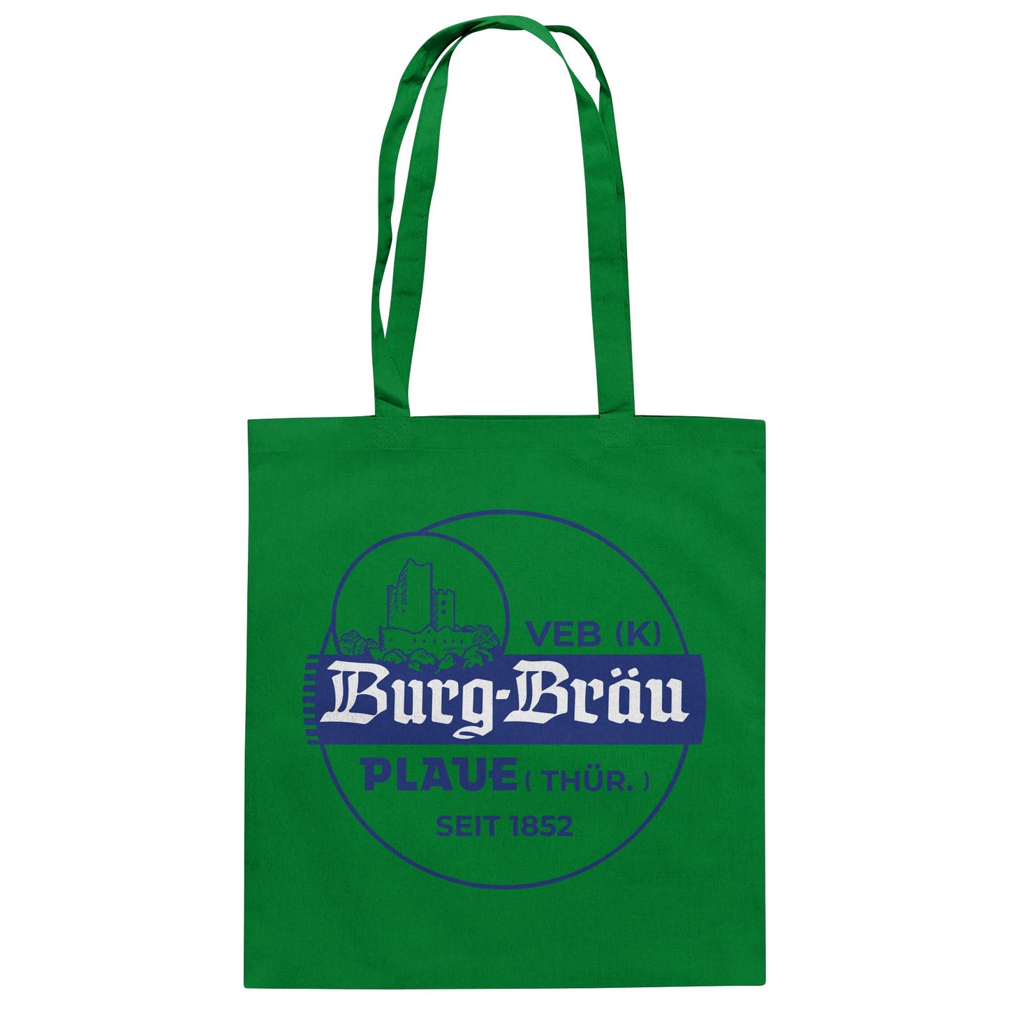 DDR Ostalgie Baumwolltasche • VEB BURG-BRÄU PLAUE BIERE