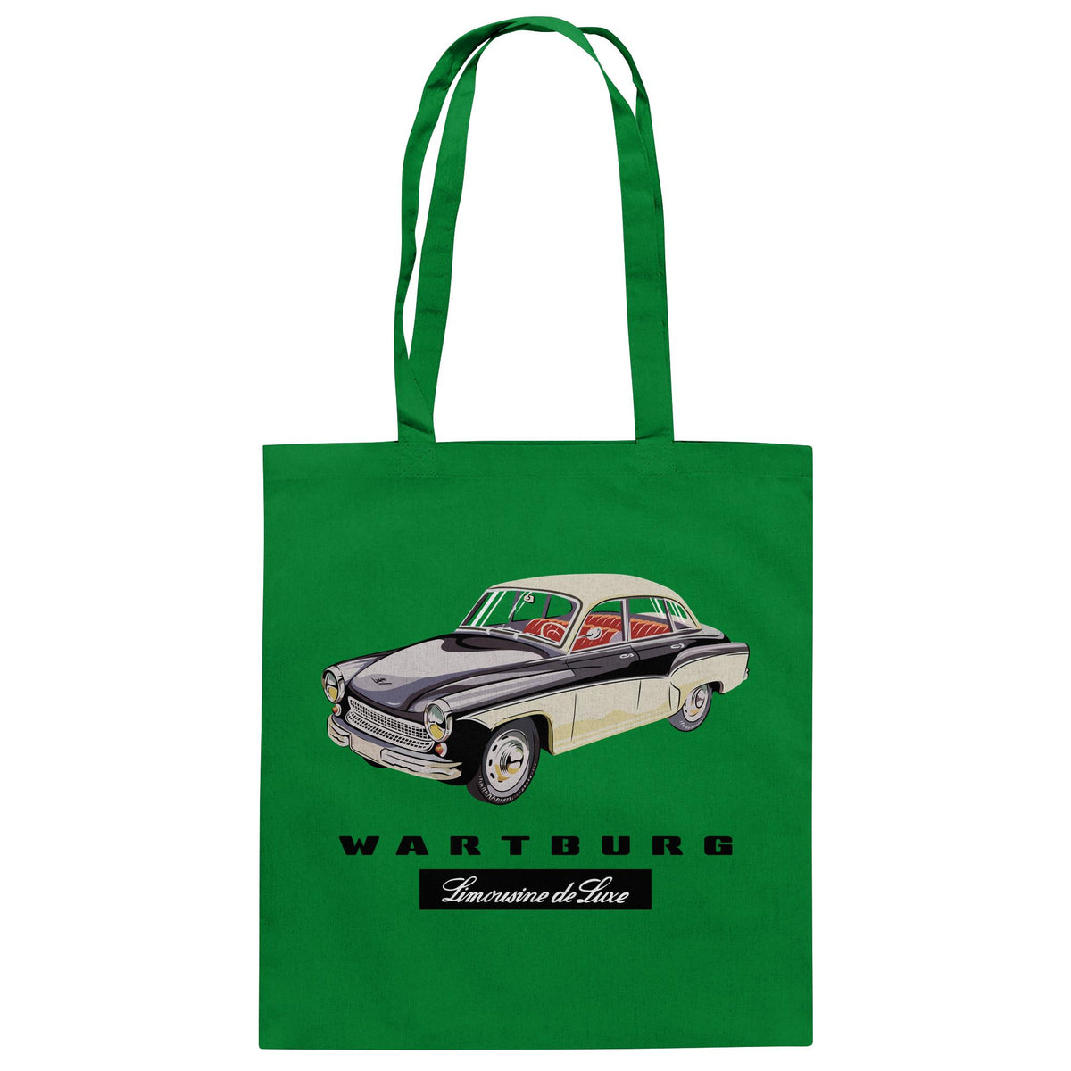 DDR Ostalgie Baumwolltasche • WARTBURG - LIMOUSINE DE LUXE (ORIGINAL WERBUNG)