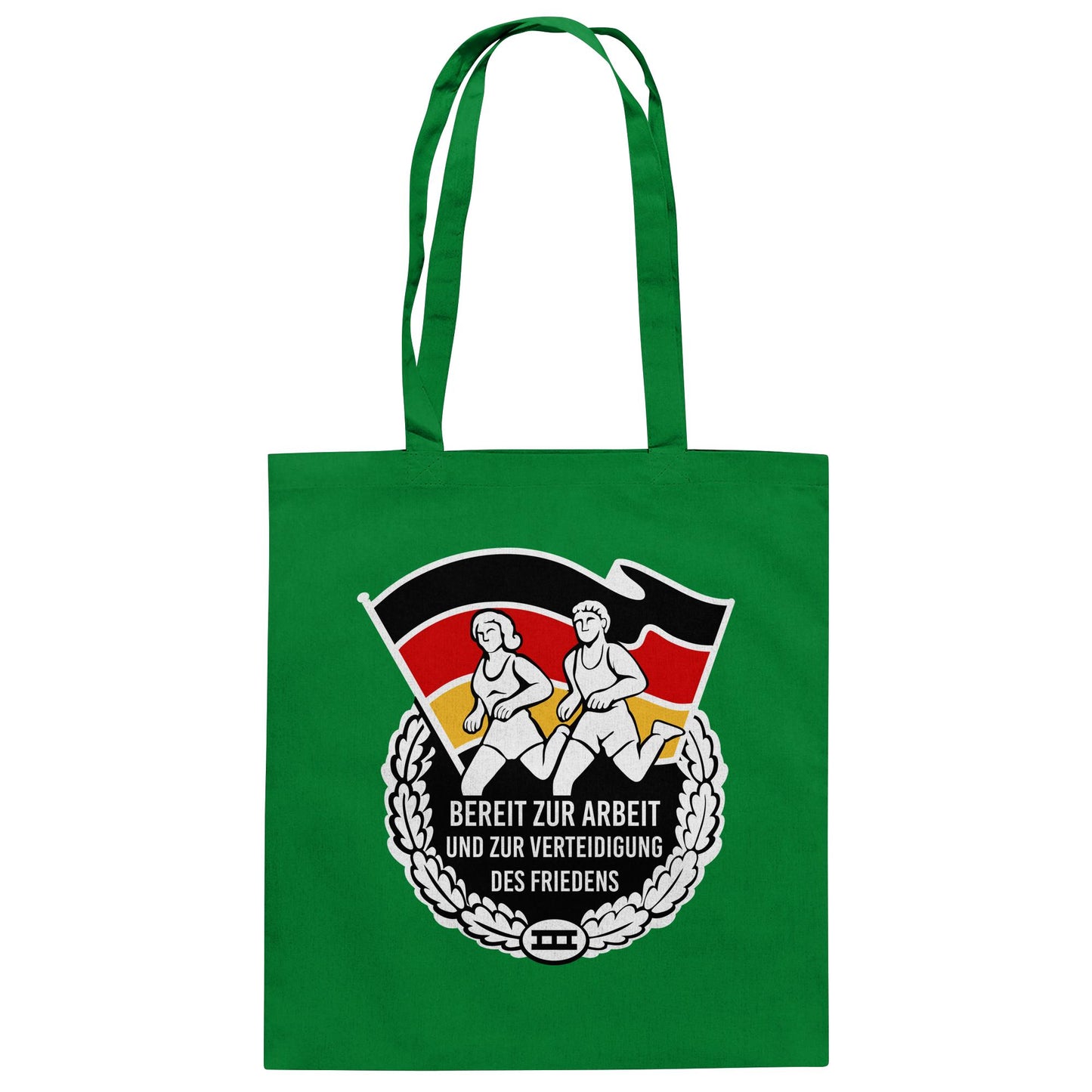 DDR Ostalgie Baumwolltasche • ORDEN - BEREIT ZUR ARBEIT UND ZUR VERTEIDIGUNG