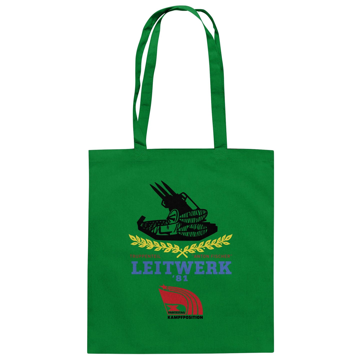 DDR Ostalgie Baumwolltasche • LEITWERK 81, TRUPPENTEIL ANTON FISCHER