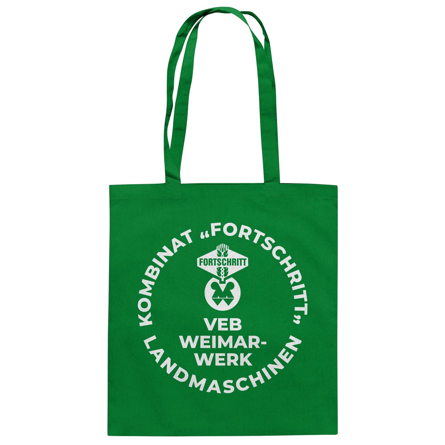 DDR Ostalgie Baumwolltasche • VEB KOMBINAT FORTSCHRITT WEIMAR LANDMASCHINEN
