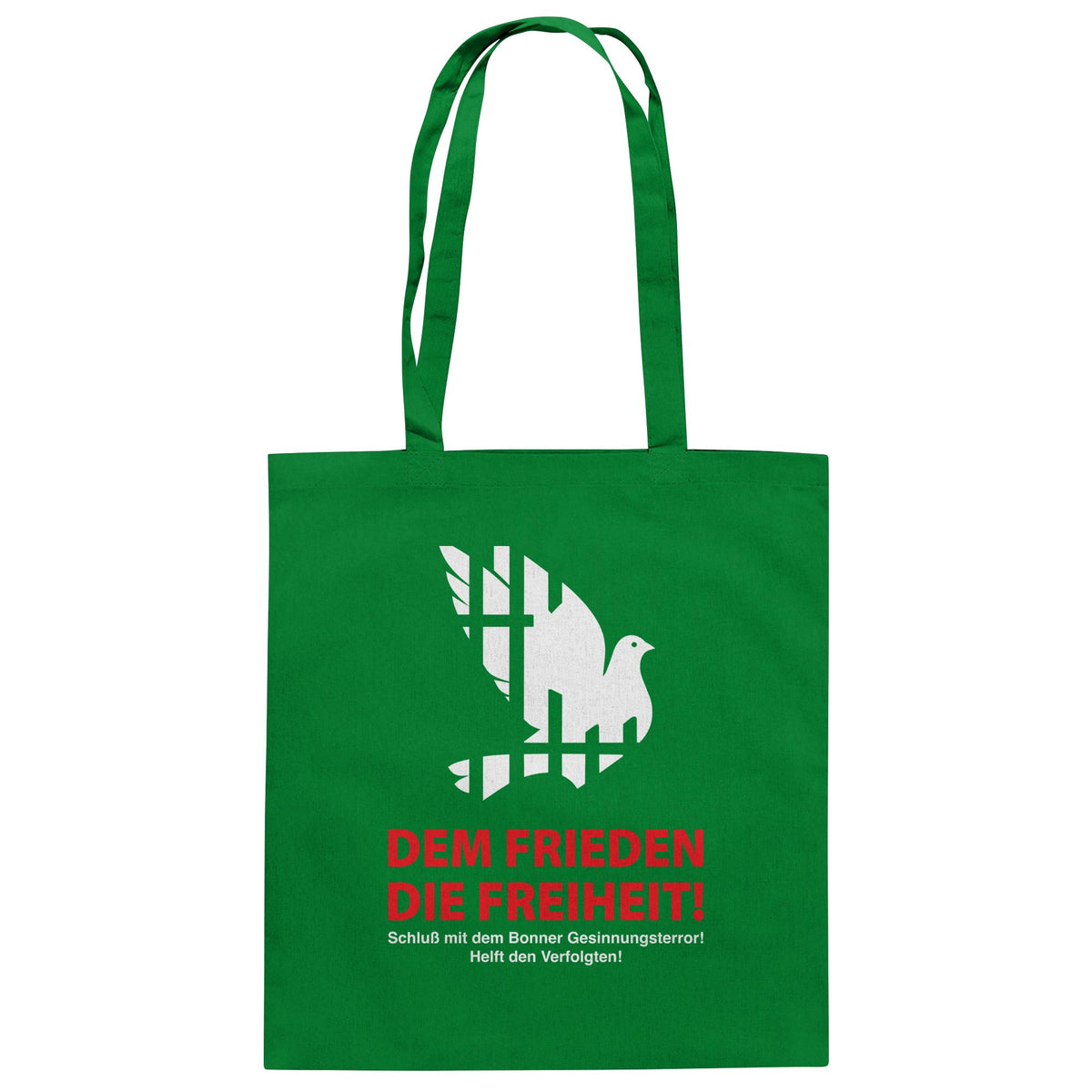 DDR Ostalgie Baumwolltasche • DEM FRIEDEN DIE FREIHEIT! (ORIGINAL-PLAKAT)