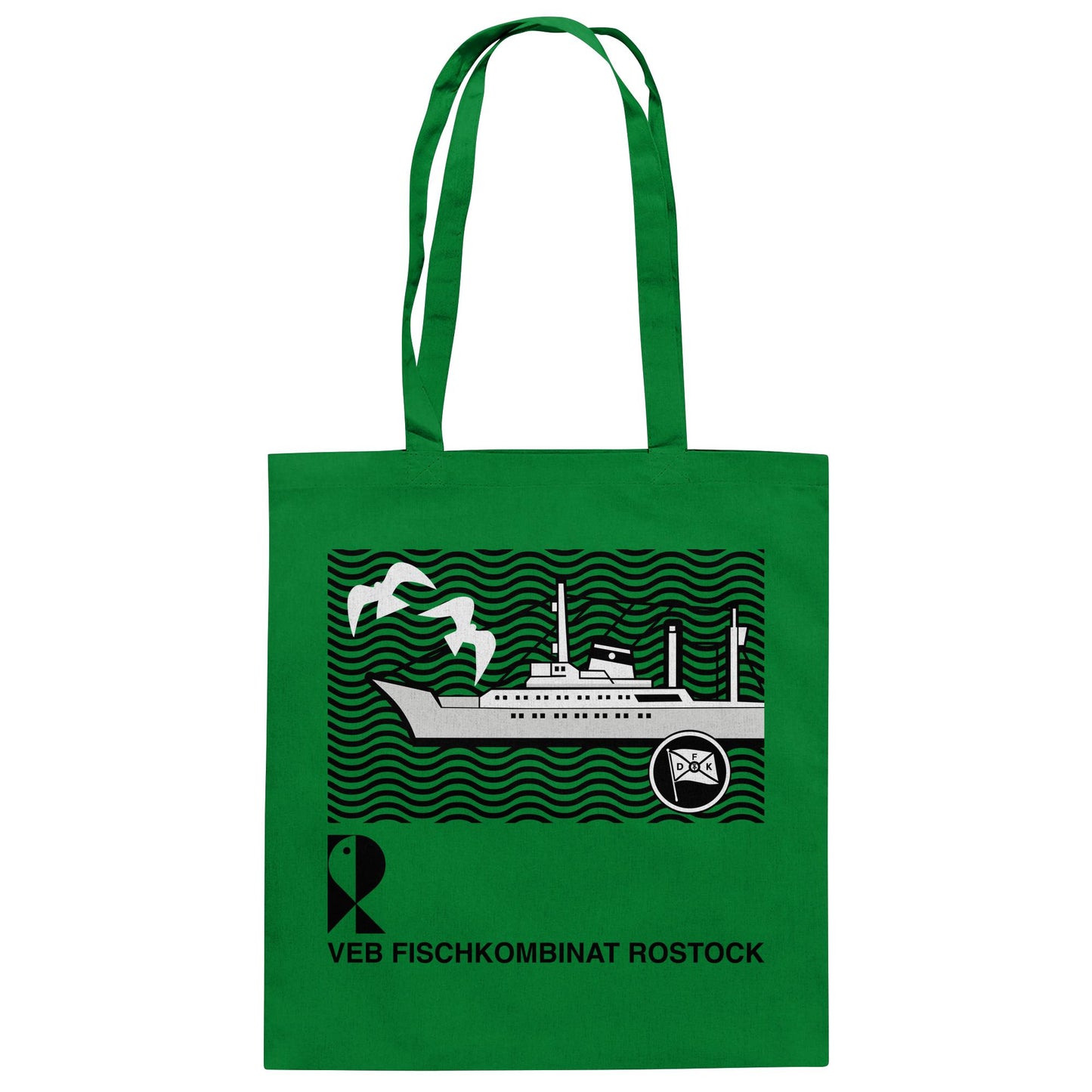 DDR Ostalgie Baumwolltasche • VEB FISCHKOMBINAT ROSTOCK