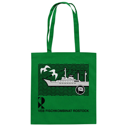 DDR Ostalgie Baumwolltasche • VEB FISCHKOMBINAT ROSTOCK