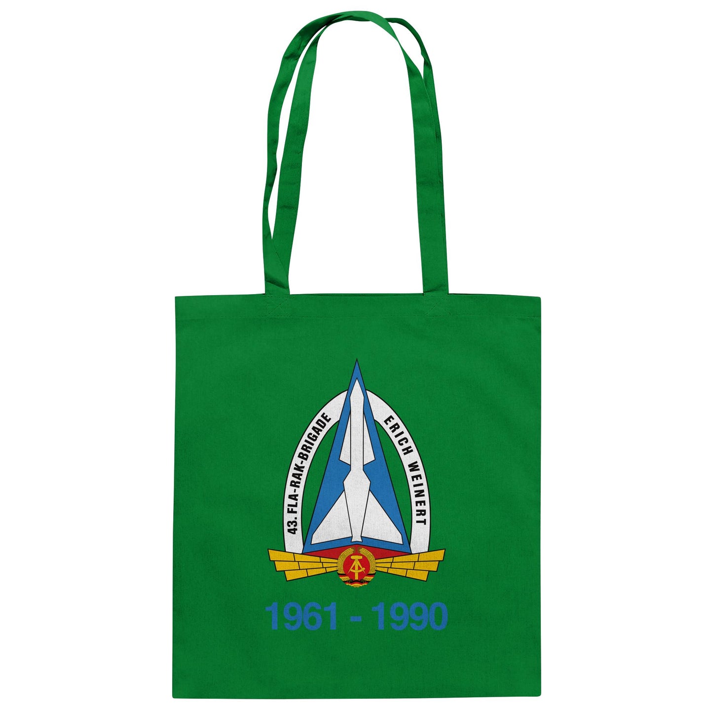 DDR Ostalgie Baumwolltasche • 43. FLA-RAK-BRIGADE ERICH WEINERT