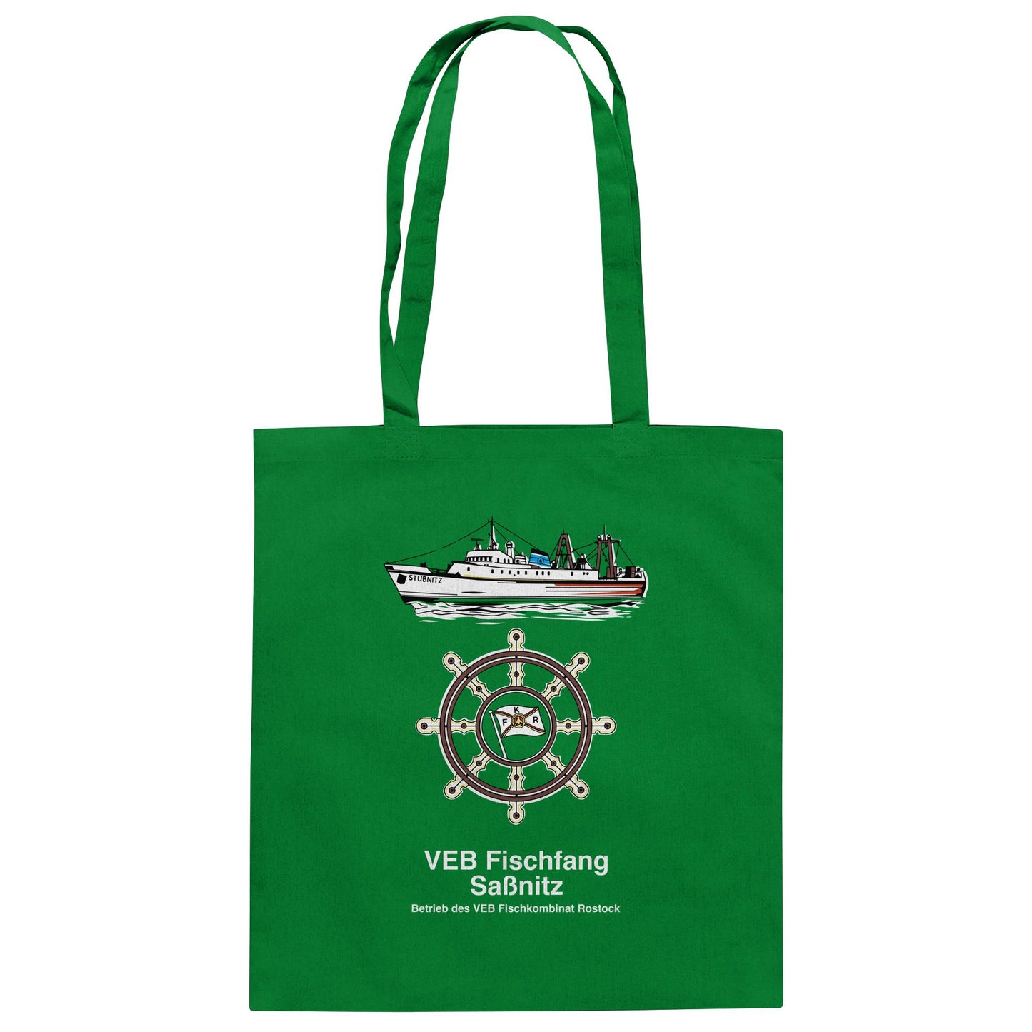 DDR Ostalgie Baumwolltasche • VEB FISCHFANG SASSNITZ