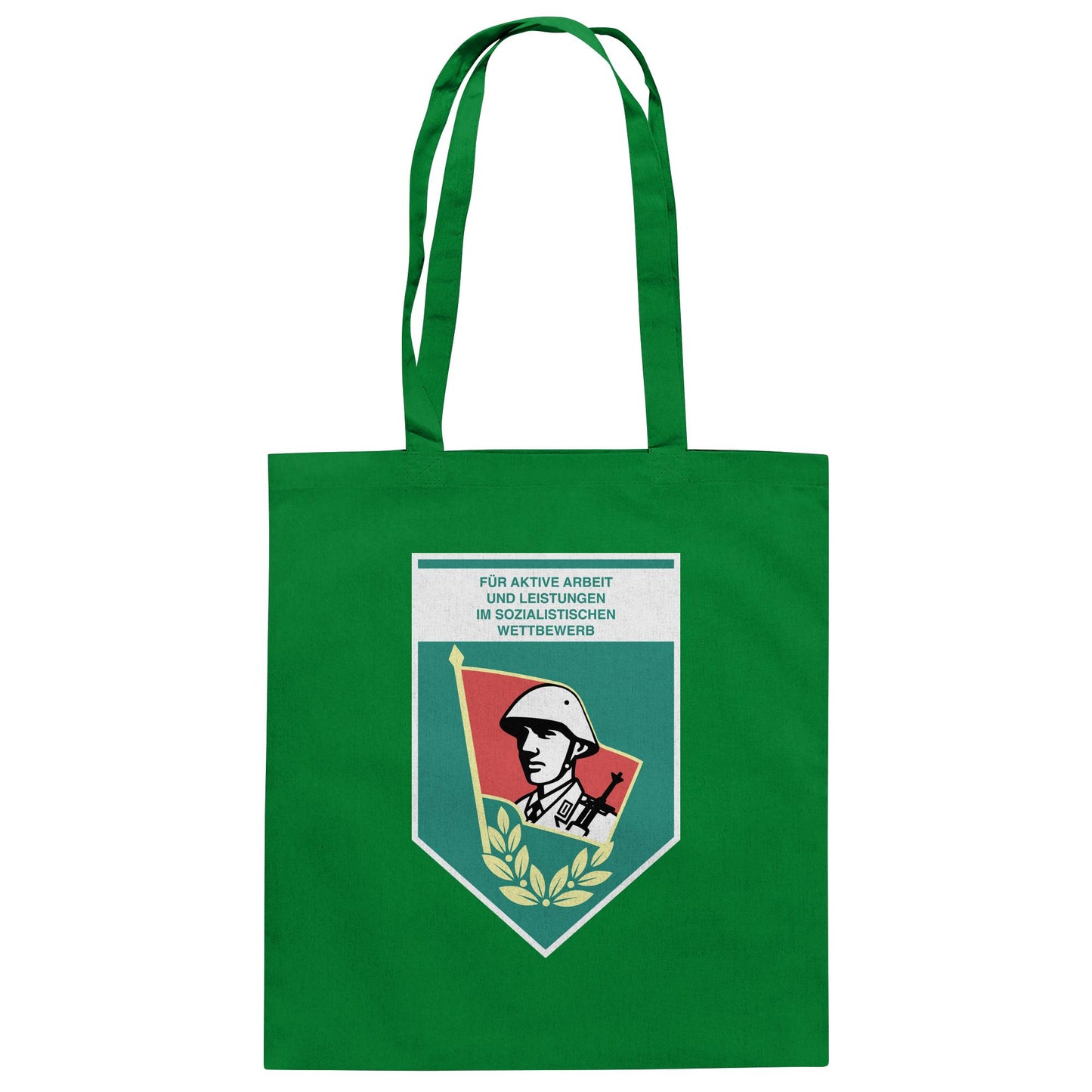 DDR Ostalgie Baumwolltasche • FÜR AKTIVE LEISTUNG UND ARBEIT (ORIGINAL WIMPEL)