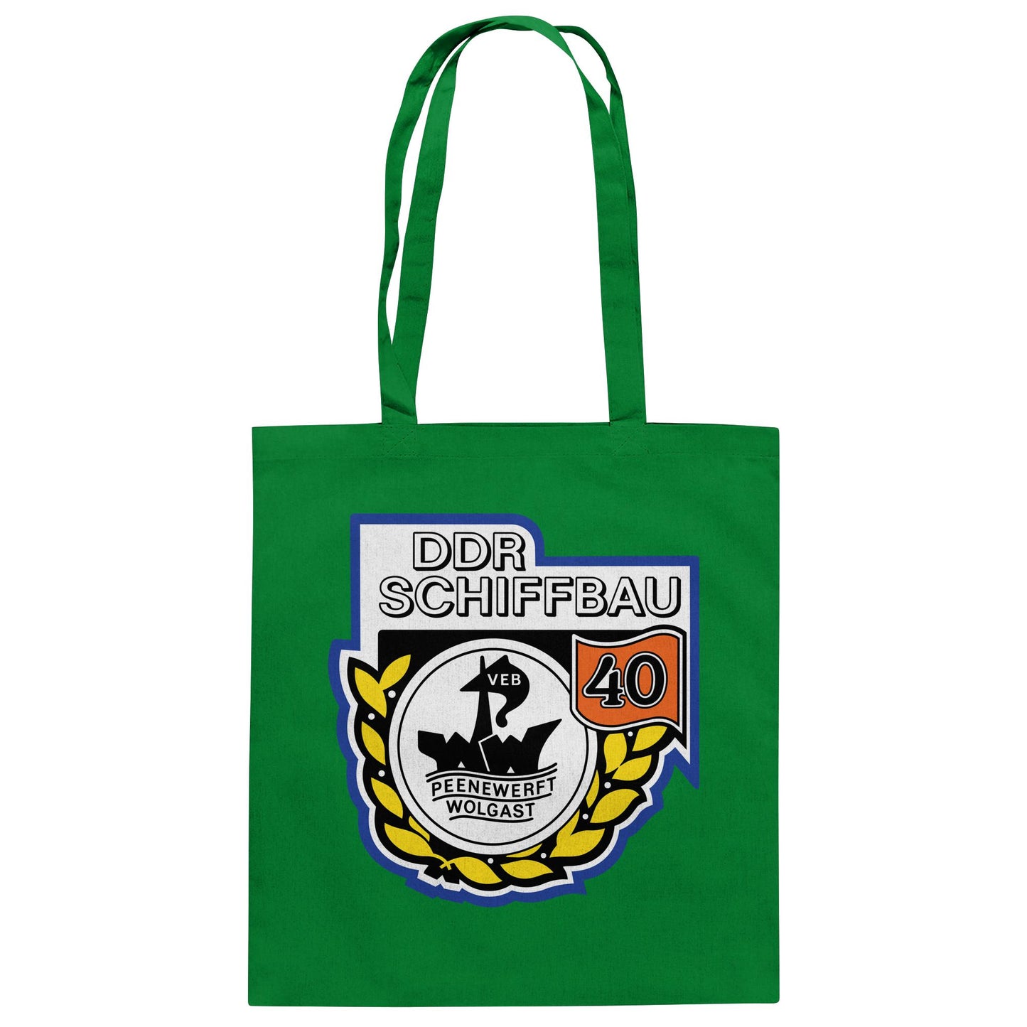 DDR Ostalgie Baumwolltasche • VEB PEENEWERFT WOLGAST, DDR SCHIFFBAU