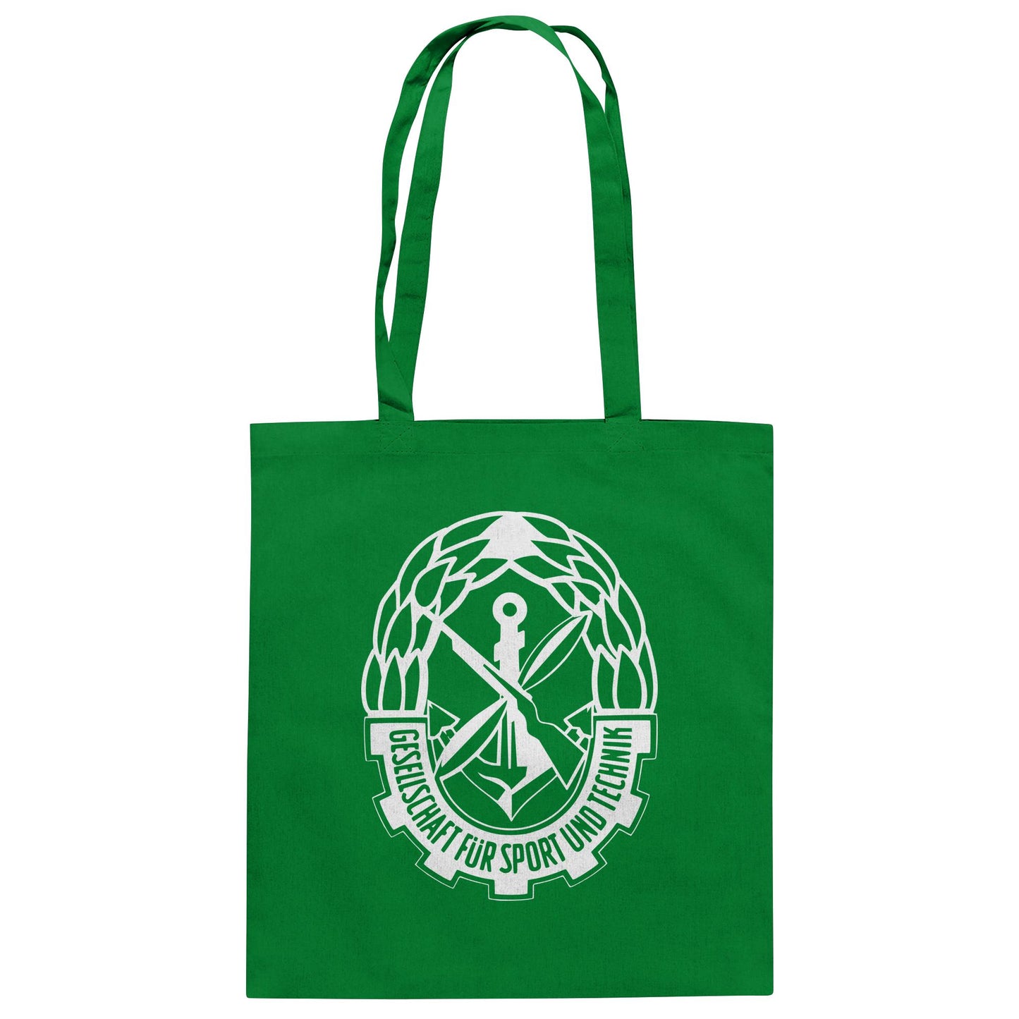 DDR Ostalgie Baumwolltasche • GST - GESELLSCHAFT FÜR SPORT UND TECHNIK (BRUST EMBLEM)