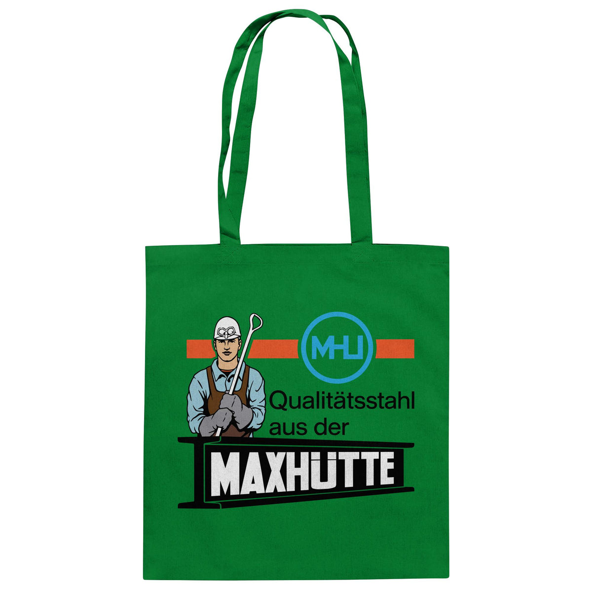 DDR Ostalgie Baumwolltasche • QUALITÄTSTAHL MAXHÜTTE