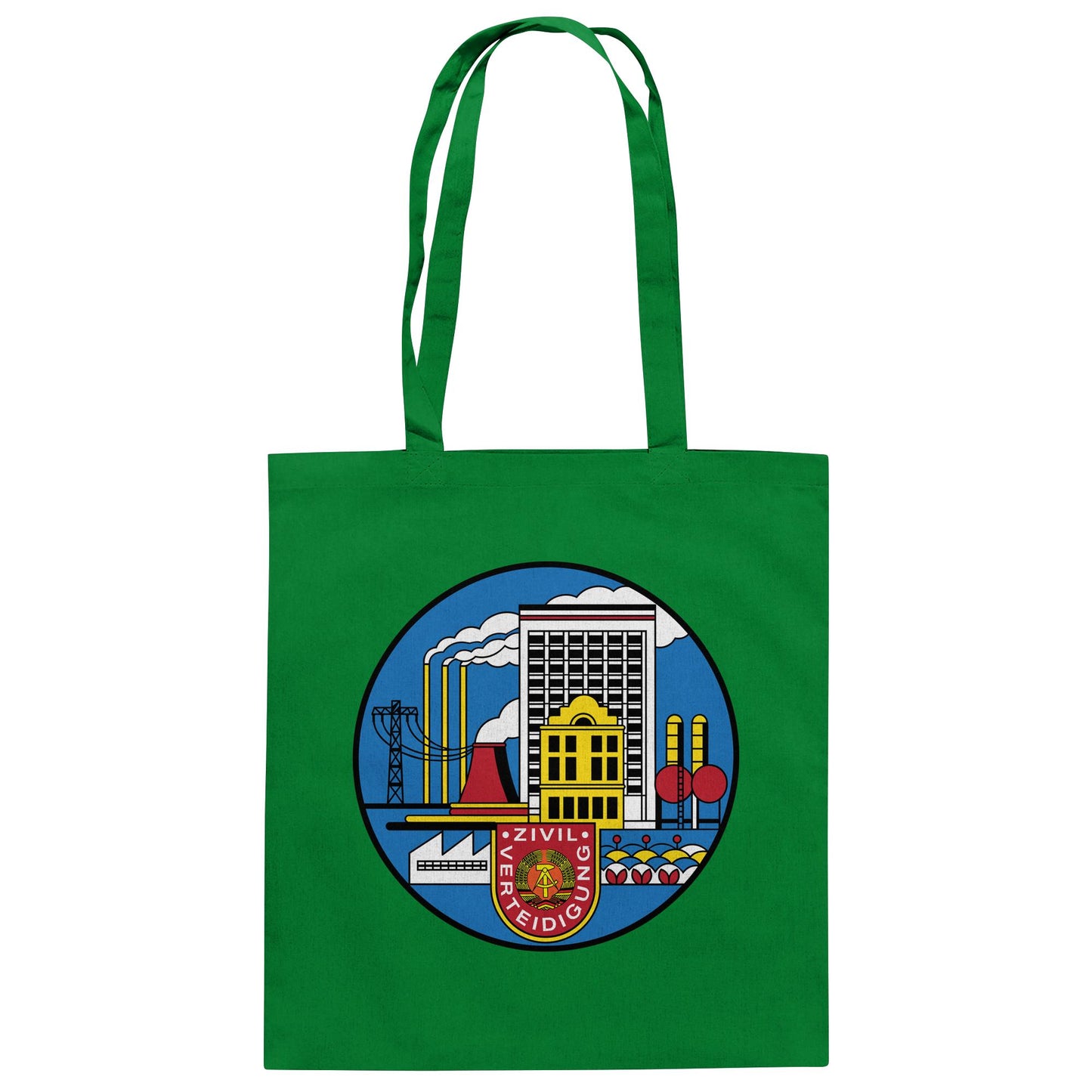 DDR Ostalgie Baumwolltasche • DDR ZIVILVERTEIDIGUNG (ORIGINAL GLAS-DESIGN)