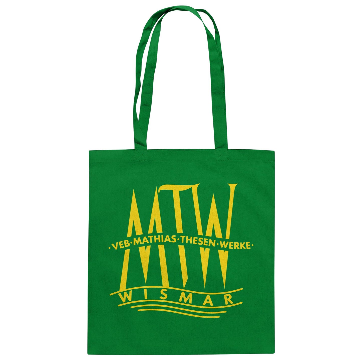 DDR Ostalgie Baumwolltasche • MATHIAS-THESEN-WERKE WISMAR (LOGO 1946)
