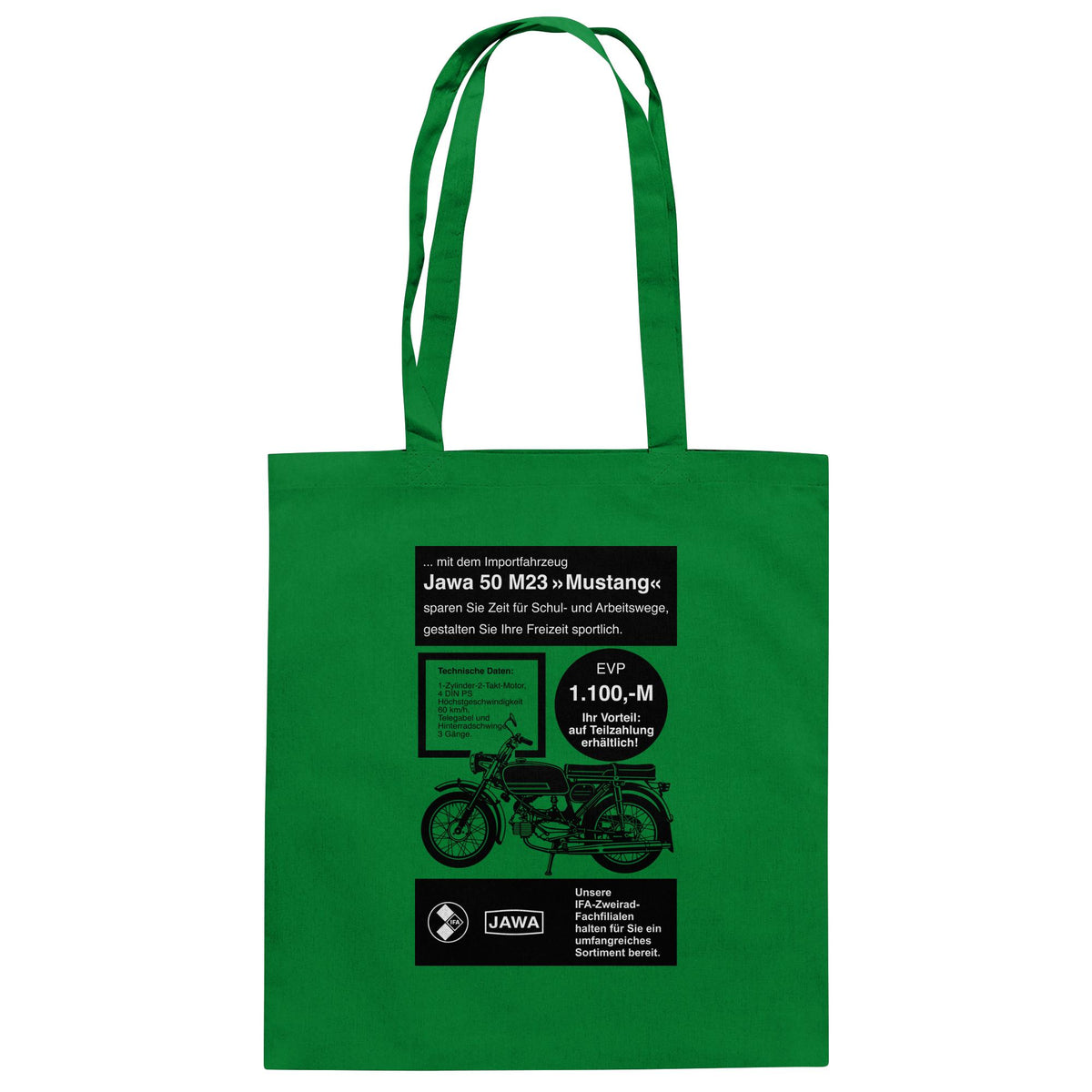 DDR Ostalgie Baumwolltasche • JAWA 50 M23 (ORIGINAL-PLAKAT)