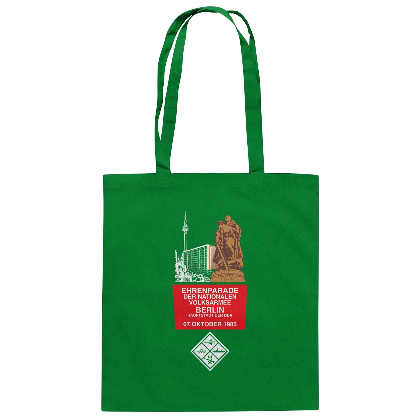DDR Ostalgie Baumwolltasche • EHRENPARADE DER NVA, 1985 BERLIN (ORIGINALWIMPEL)