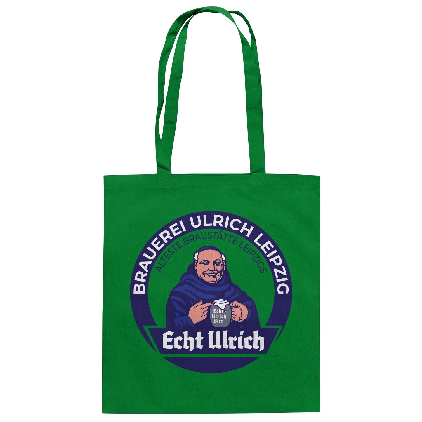 DDR Ostalgie Baumwolltasche • ECHT ULRICH BIER LEIPZIG (ORIGINAL BIERDECKEL)