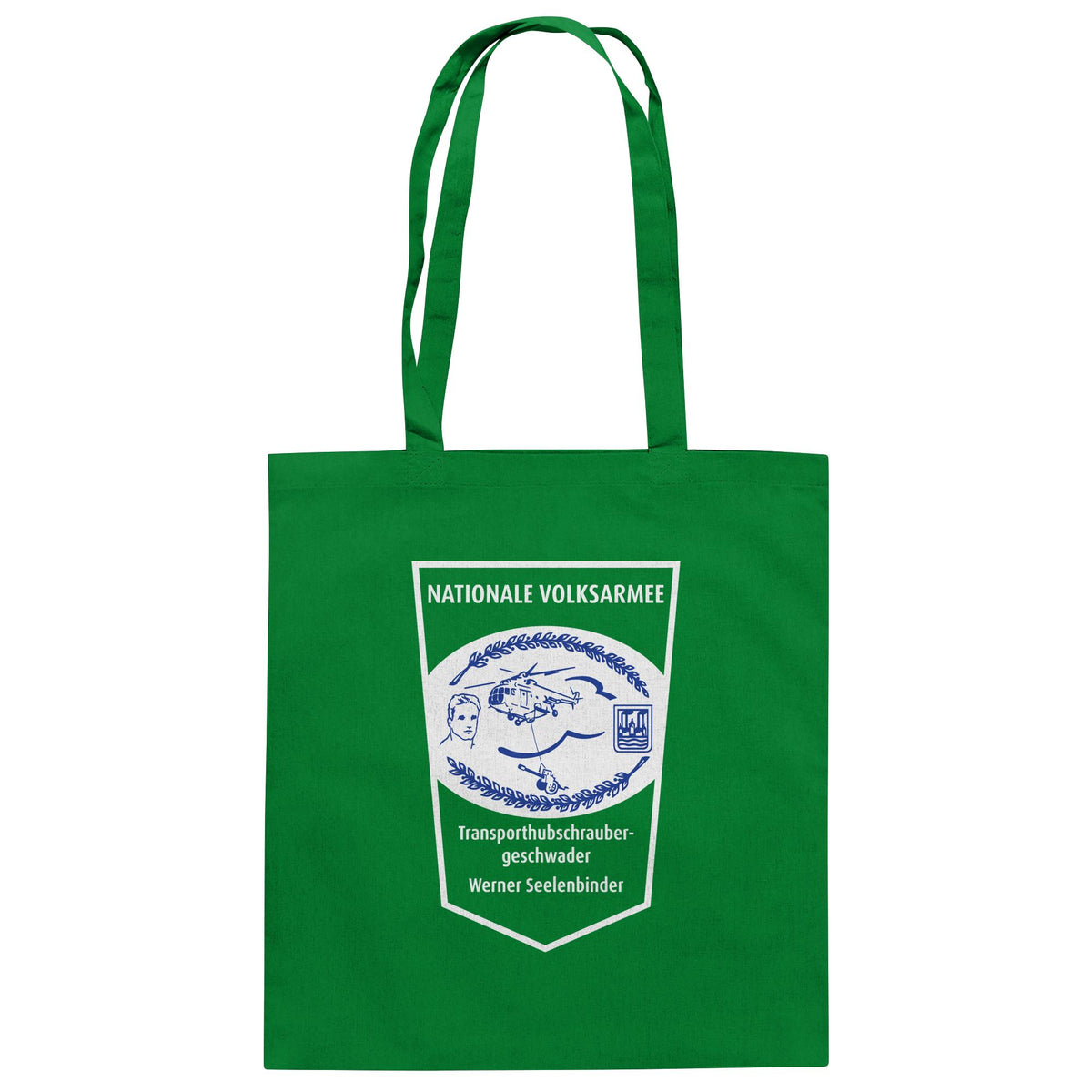 DDR Ostalgie Baumwolltasche • NVA - TRANSPORTHUBSCHRAUBERGESCHWADER WERNER SEELENBINDER