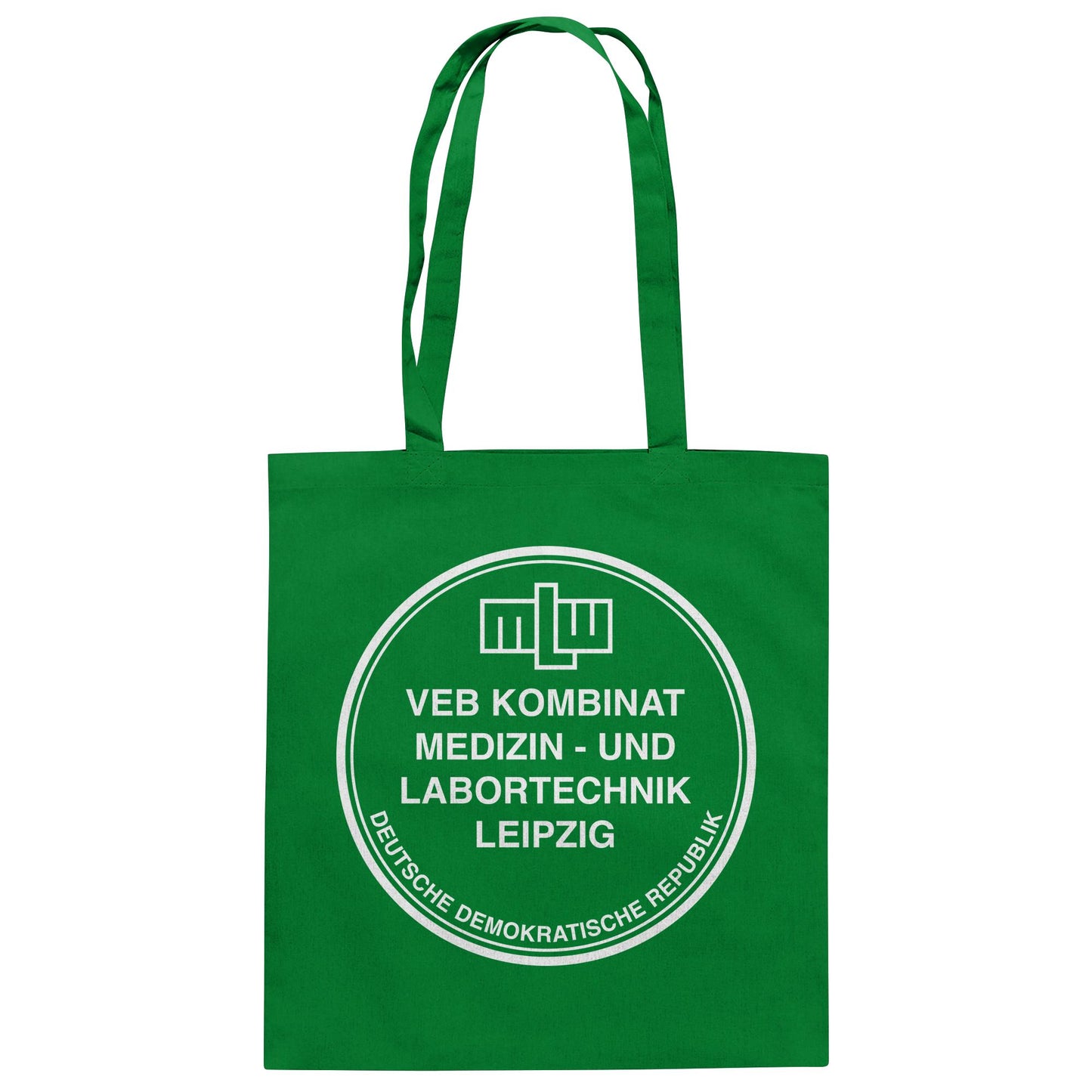 DDR Ostalgie Baumwolltasche • MLW VEB KOMBINAT MEDIZIN- UND LABORTECHNIK LEIPZIG