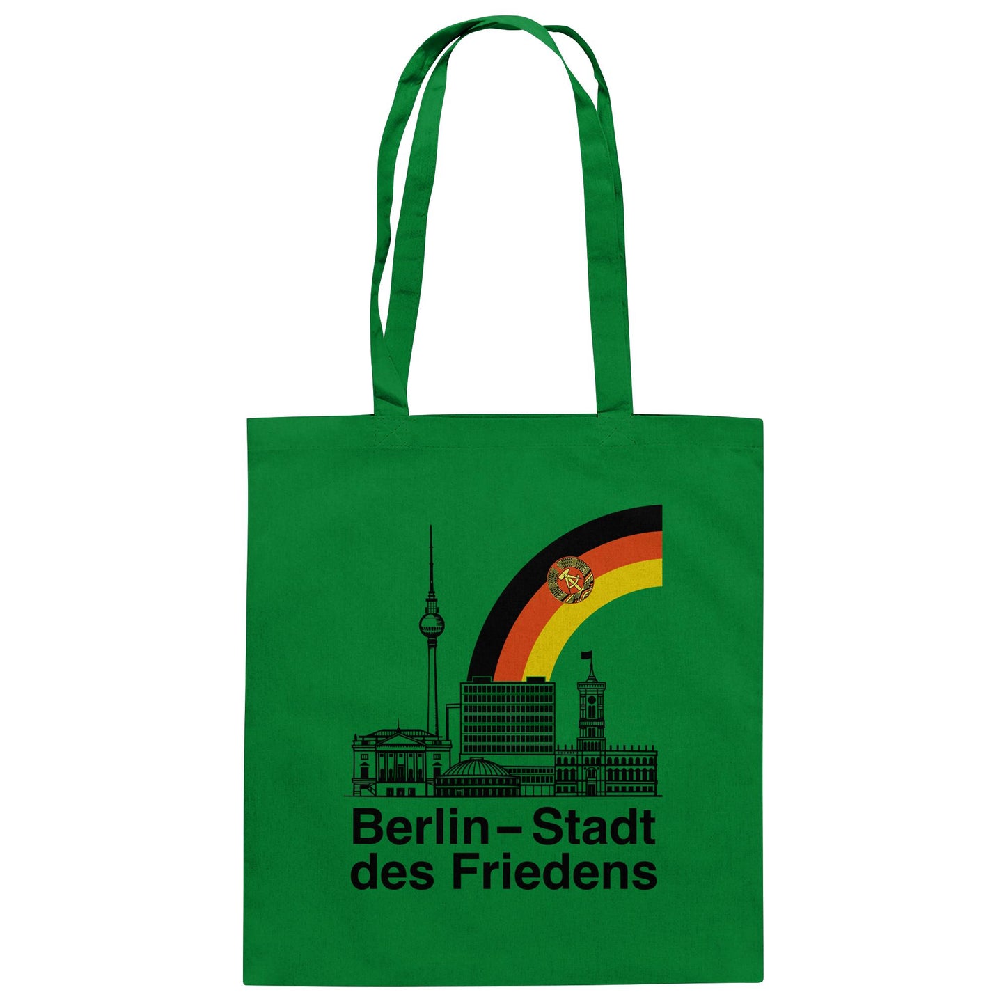 DDR Ostalgie Baumwolltasche • BERLIN - STADT DES FRIEDENS (ORIGINAL POSTSTEMPEL)