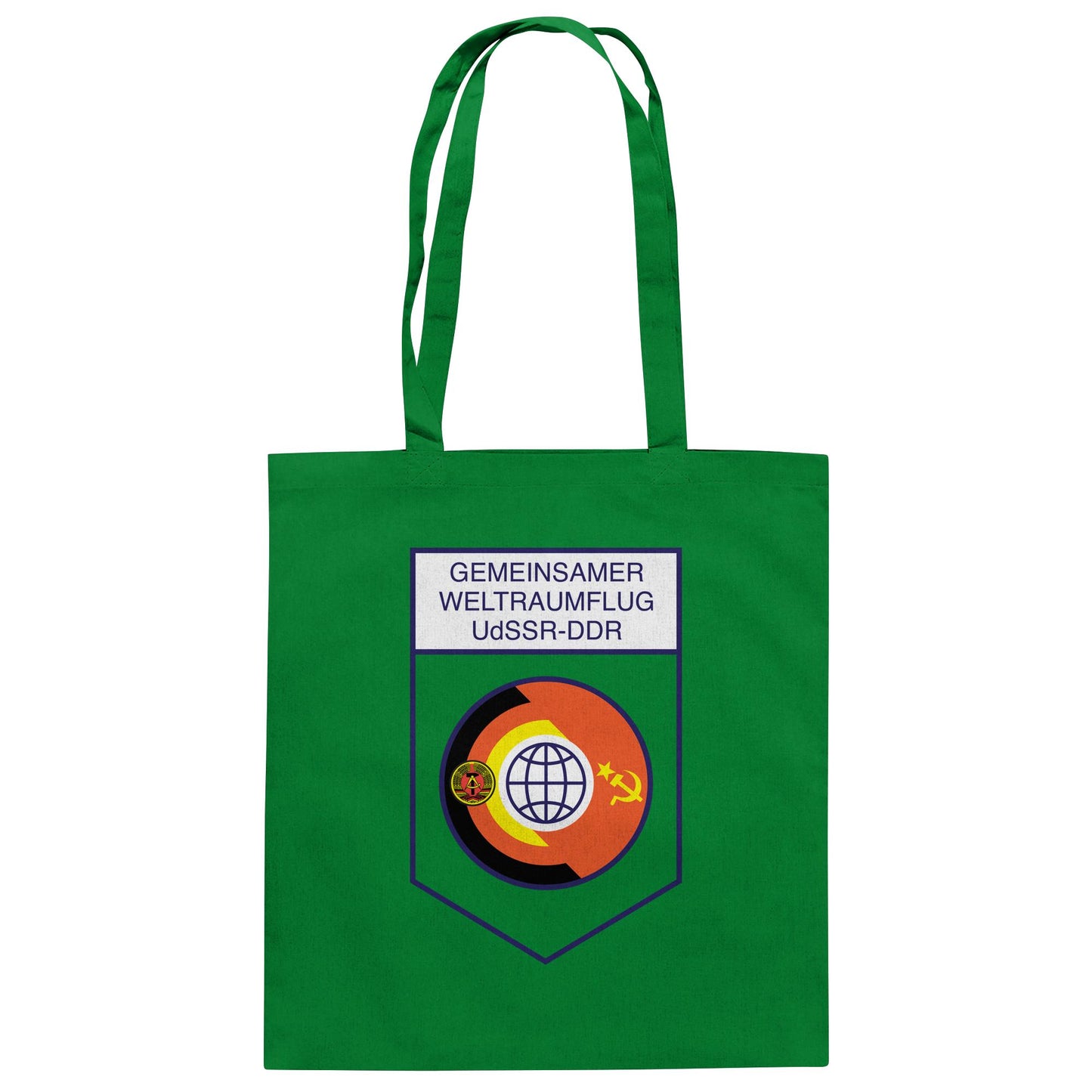 DDR Ostalgie Baumwolltasche • GEMEINSAMER WELTRAUMFLUG UDSSR-DDR (ORIGINAL WIMPEL)