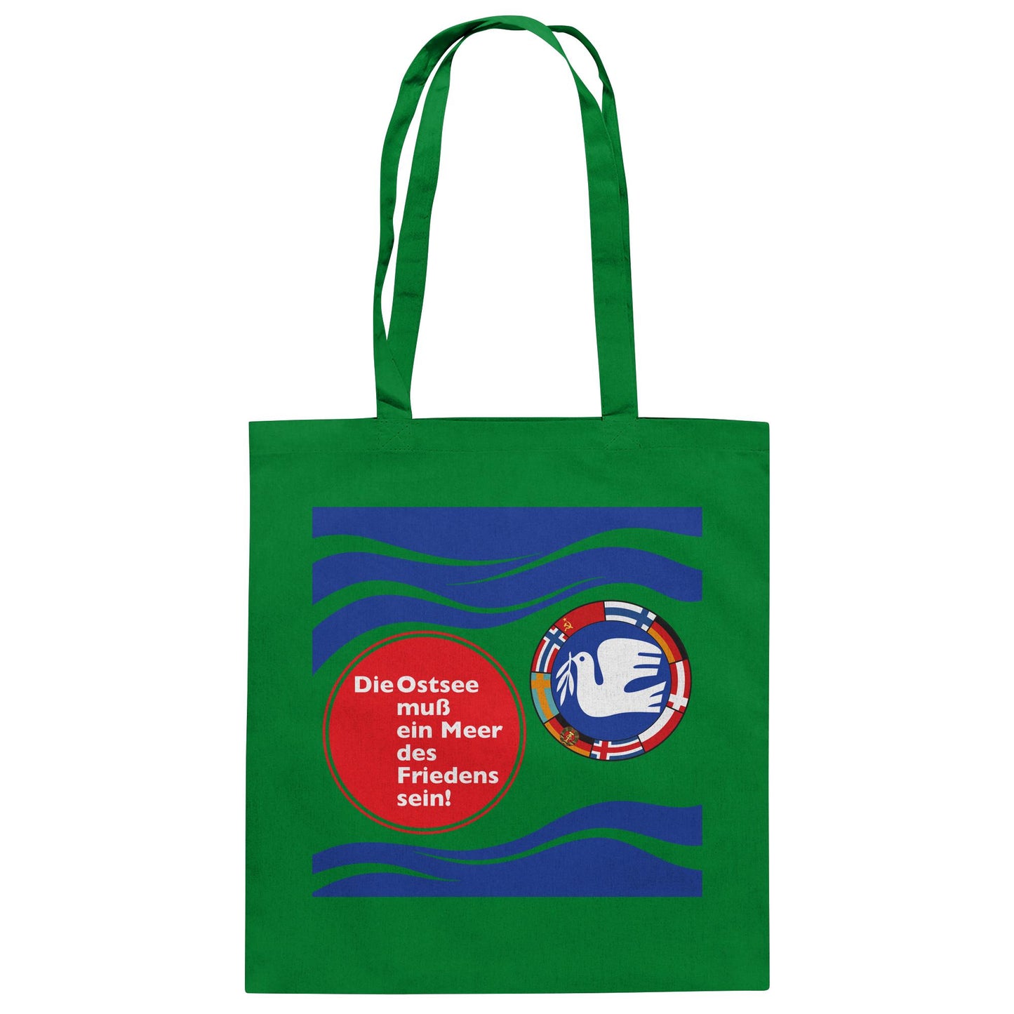DDR Ostalgie Baumwolltasche • DIE OSTSEE MUSS EIN MEER DES FRIEDENS SEIN (ORIGINAL BANNER)