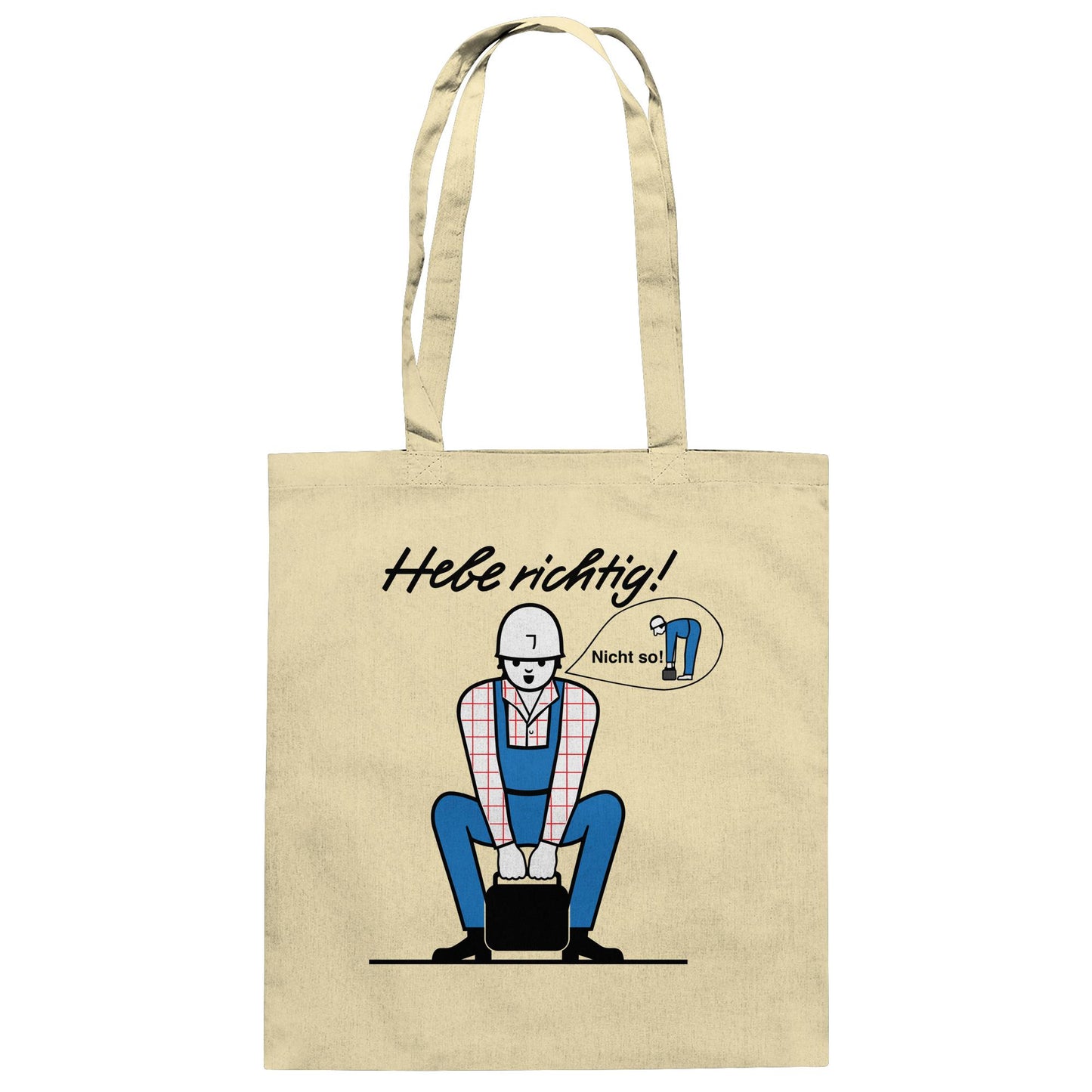 DDR Ostalgie Baumwolltasche • HEBE RICHTIG! (ORIGINAL SCHILD)