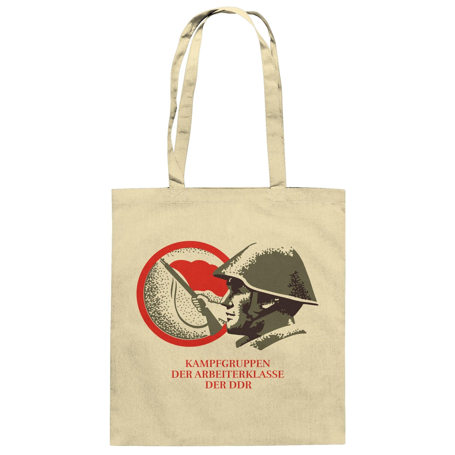 DDR Ostalgie Baumwolltasche • KAMPFGRUPPEN DER ARBEITERKLASSE (ORIGINAL BRIEFMARKE)