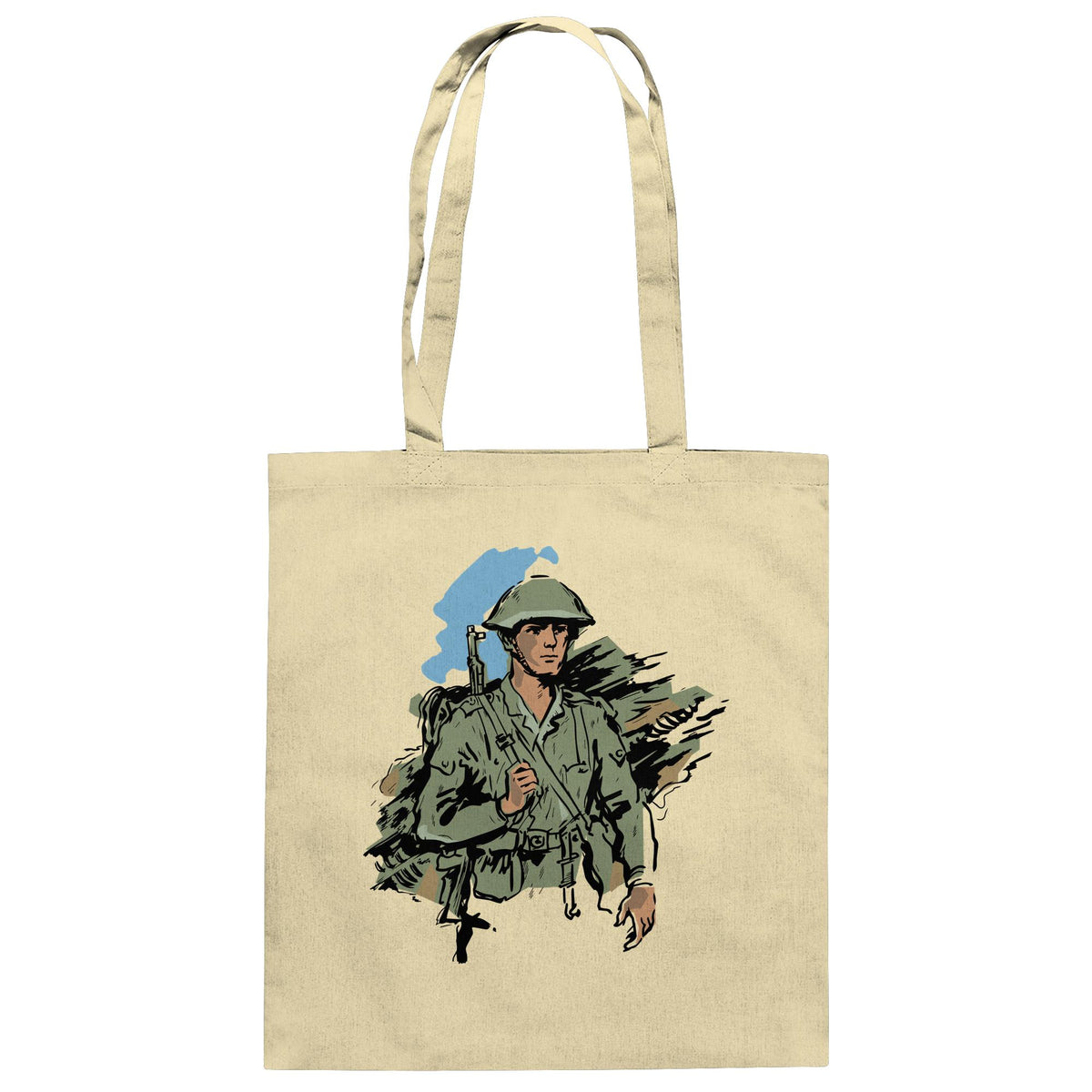 DDR Ostalgie Baumwolltasche • NVA-SOLDAT (ORIGINAL-ILLUSTRATION)