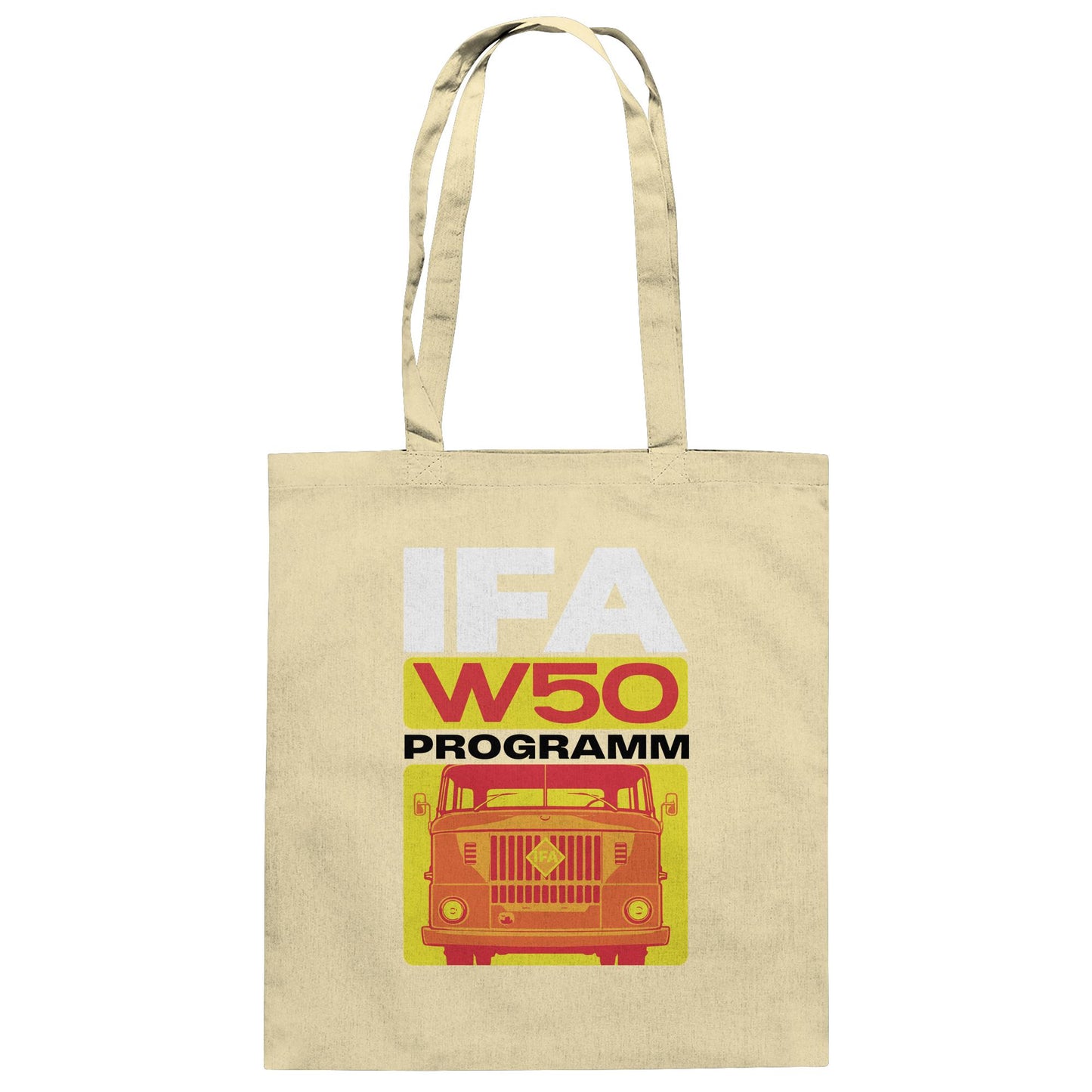 DDR Ostalgie Baumwolltasche • IFA W50 PROGRAMM (ORIGINAL COVER BROSCHÜRE)