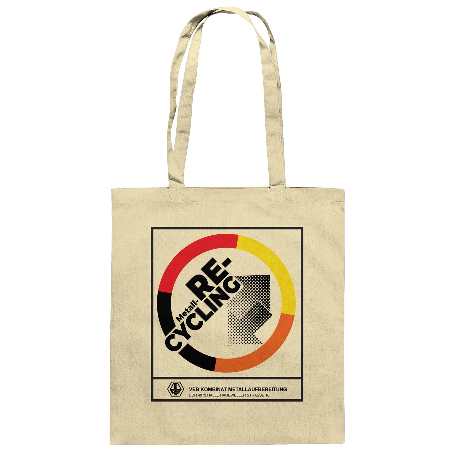 DDR Ostalgie Baumwolltasche • VEB KOMBINAT METALLAUFBEREITUNG HALLE