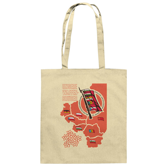 DDR Ostalgie Baumwolltasche • WAFFENBRÜDERSCHAFT80 - WARSCHAUER VERTRAG