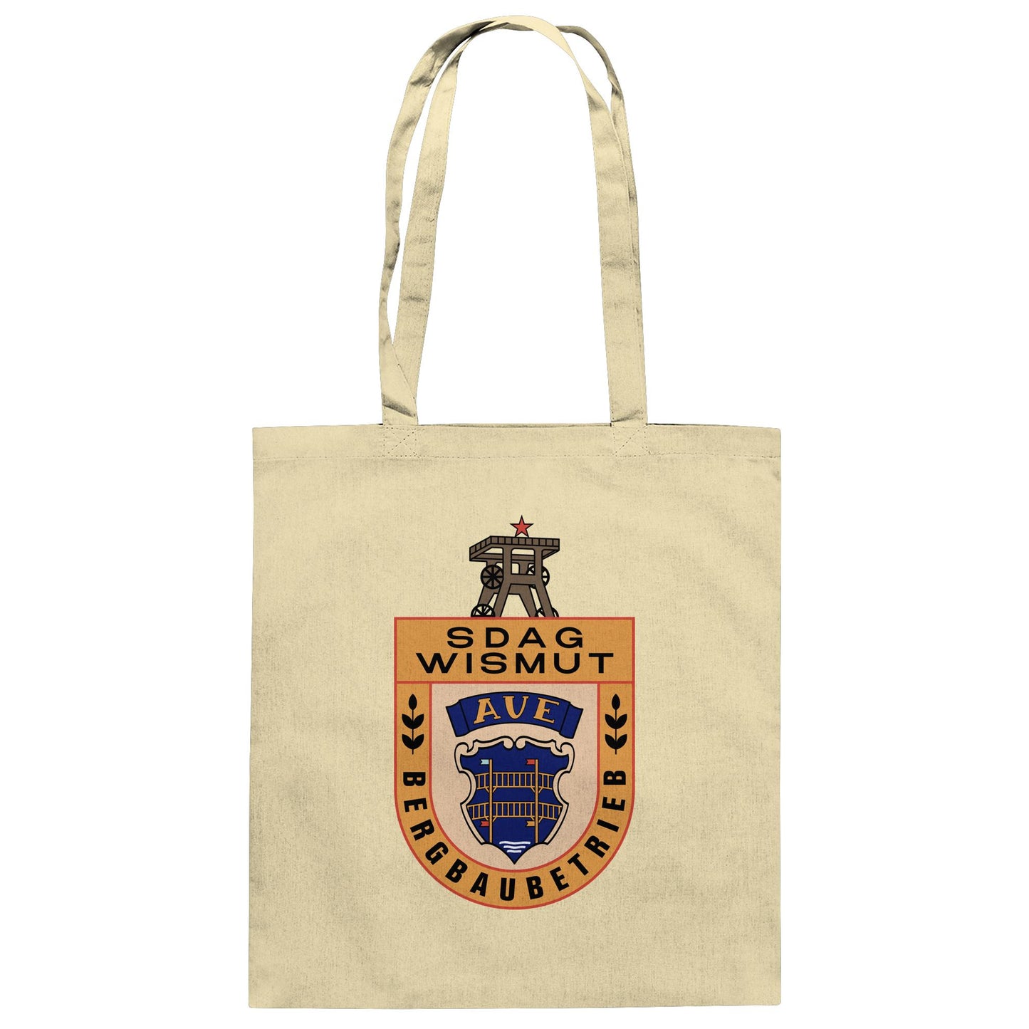 DDR Ostalgie Baumwolltasche • SDAG WISMUT AUE - ABZEICHEN