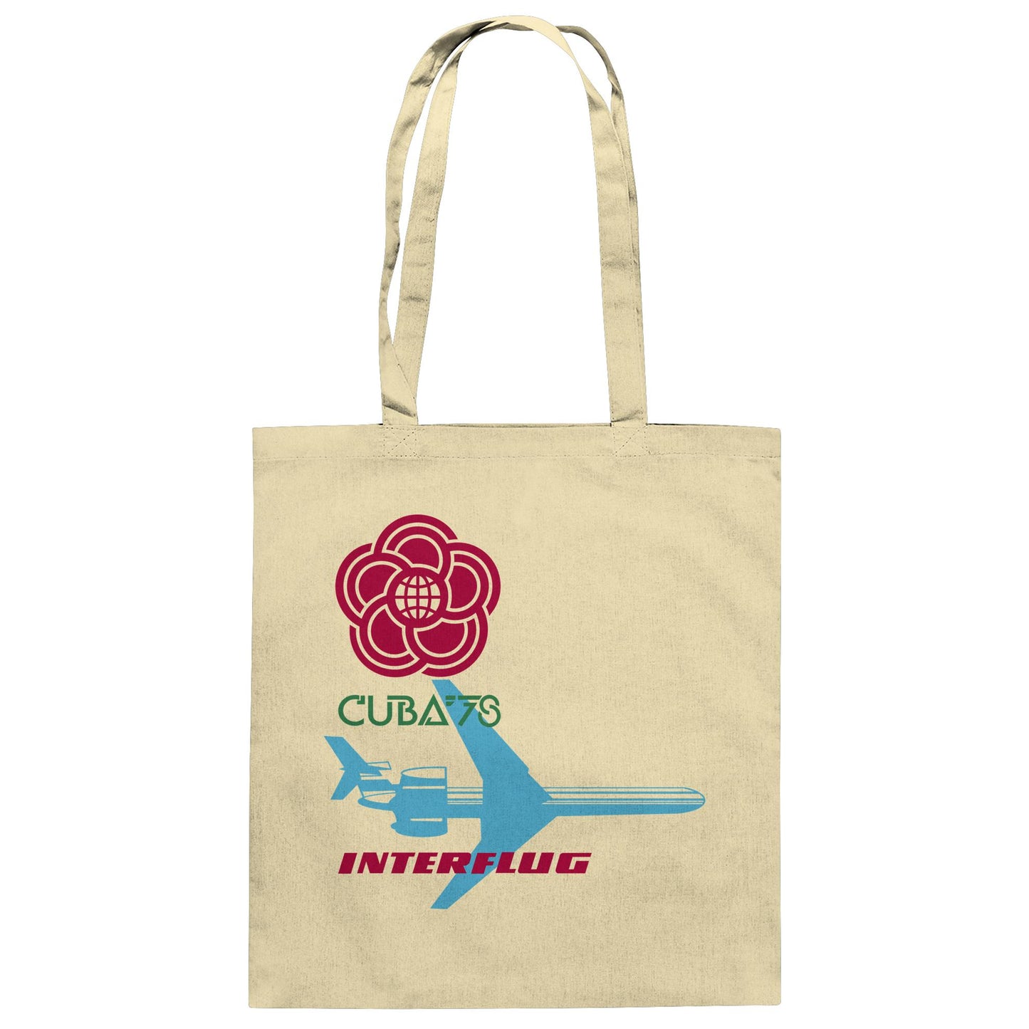 DDR Ostalgie Baumwolltasche • INTERFLUG BERLIN - CUBA WELTFESTSPIELE 1978 (ORIGINAL SONDERSTEMPEL)
