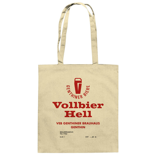 DDR Ostalgie Baumwolltasche • VEB GENTHINER BRAUHAUS