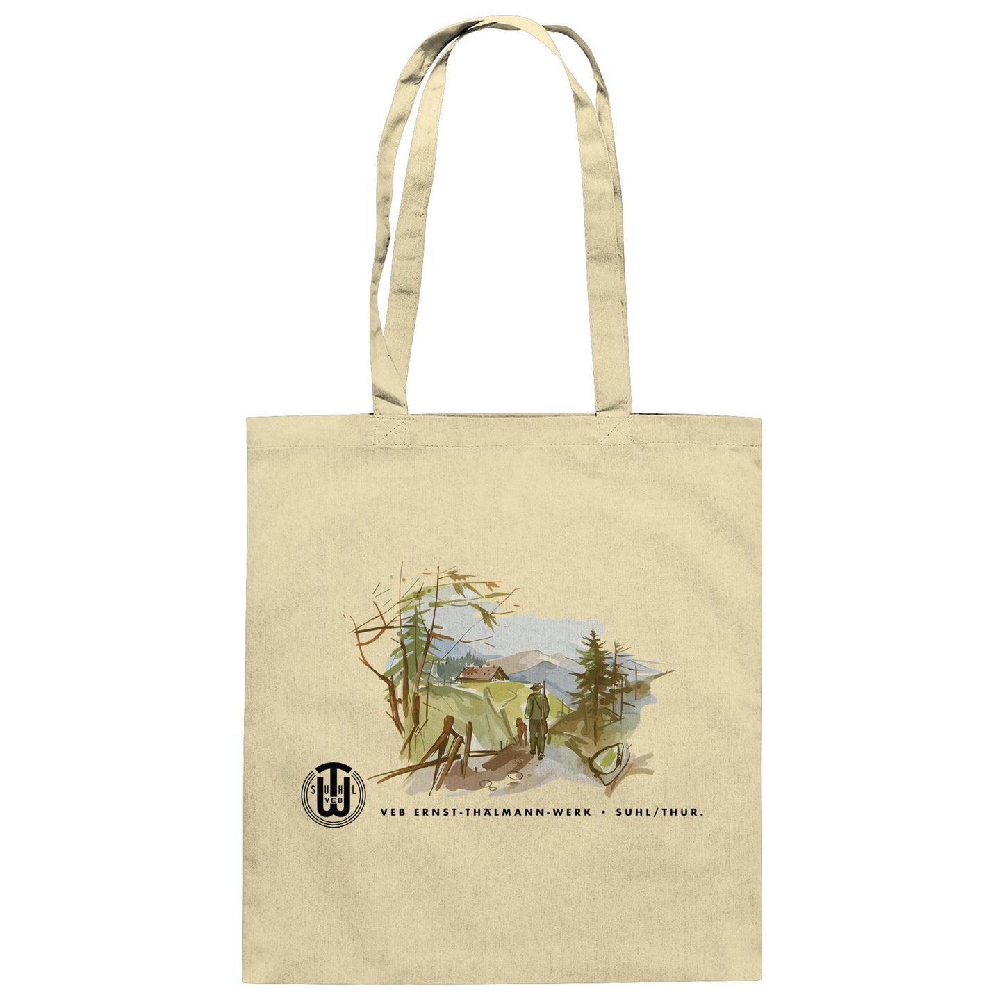 DDR Ostalgie Baumwolltasche • VEB SUHL ERNST-THÄLMANN-WERK (ORIGINAL-PROSPEKT)