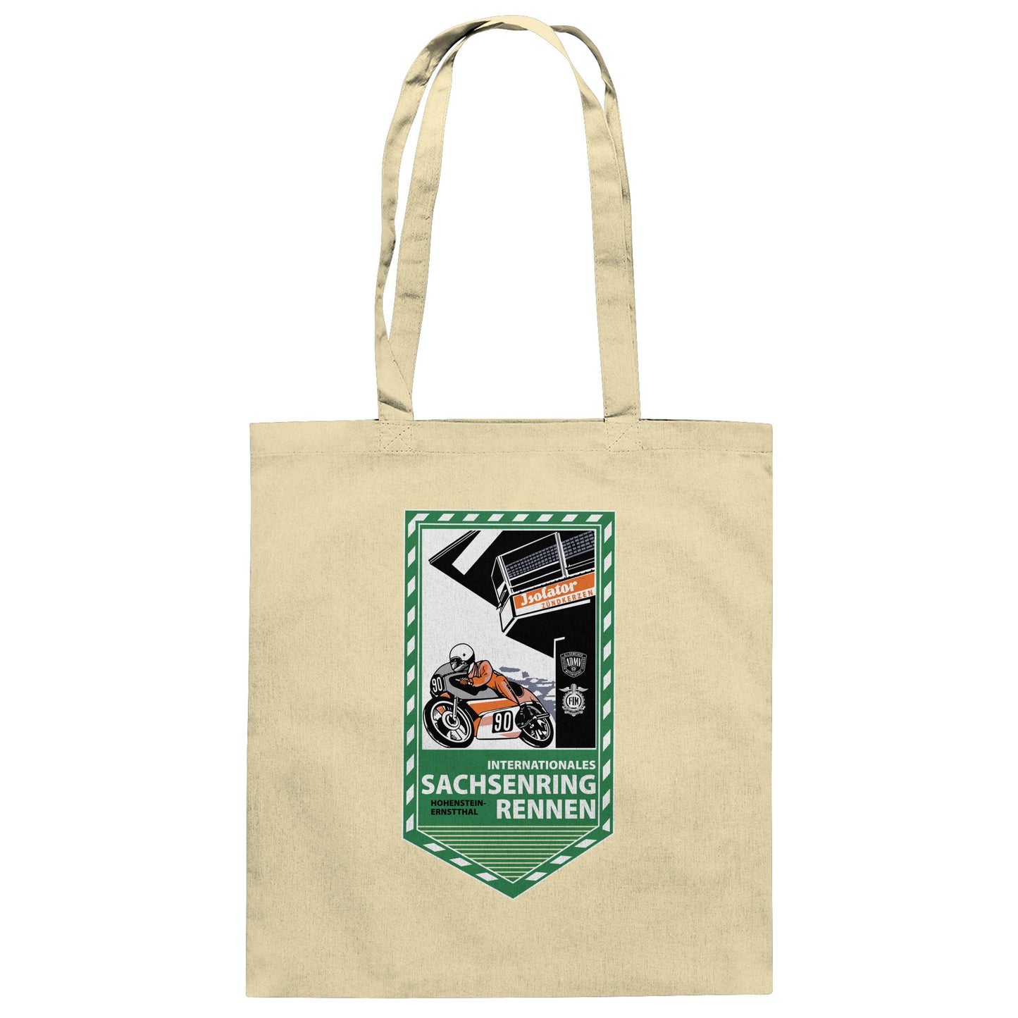 DDR Ostalgie Baumwolltasche • SACHSENRING-RENNEN ZWICKAU 1990 (ORIGINAL-WIMPEL)