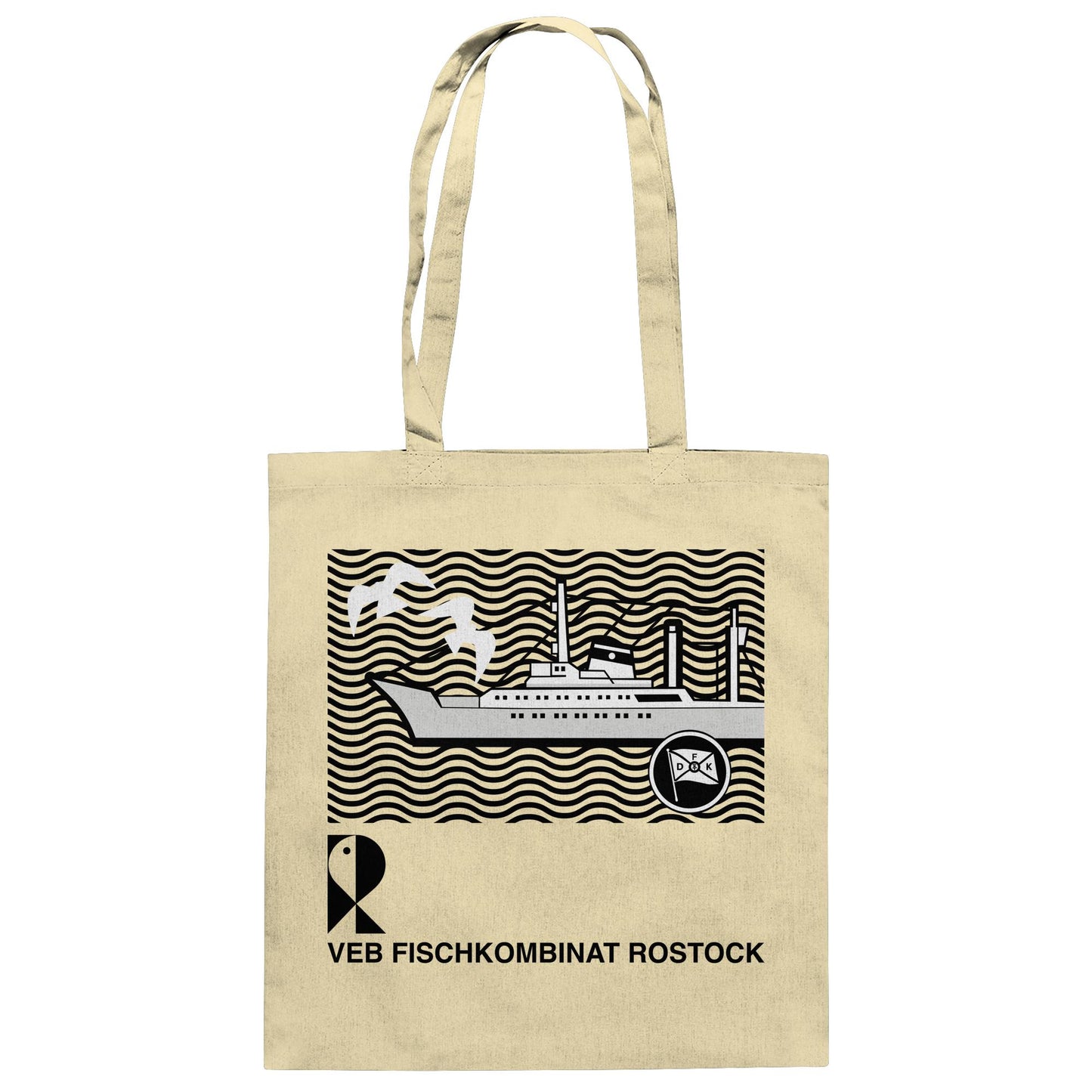 DDR Ostalgie Baumwolltasche • VEB FISCHKOMBINAT ROSTOCK