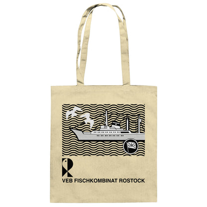 DDR Ostalgie Baumwolltasche • VEB FISCHKOMBINAT ROSTOCK