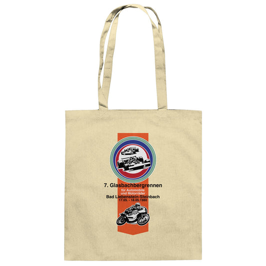 DDR Ostalgie Baumwolltasche • GLASBACHBERGRENNEN BAD LIEBENSTEIN (ORIGINAL WIMPEL)