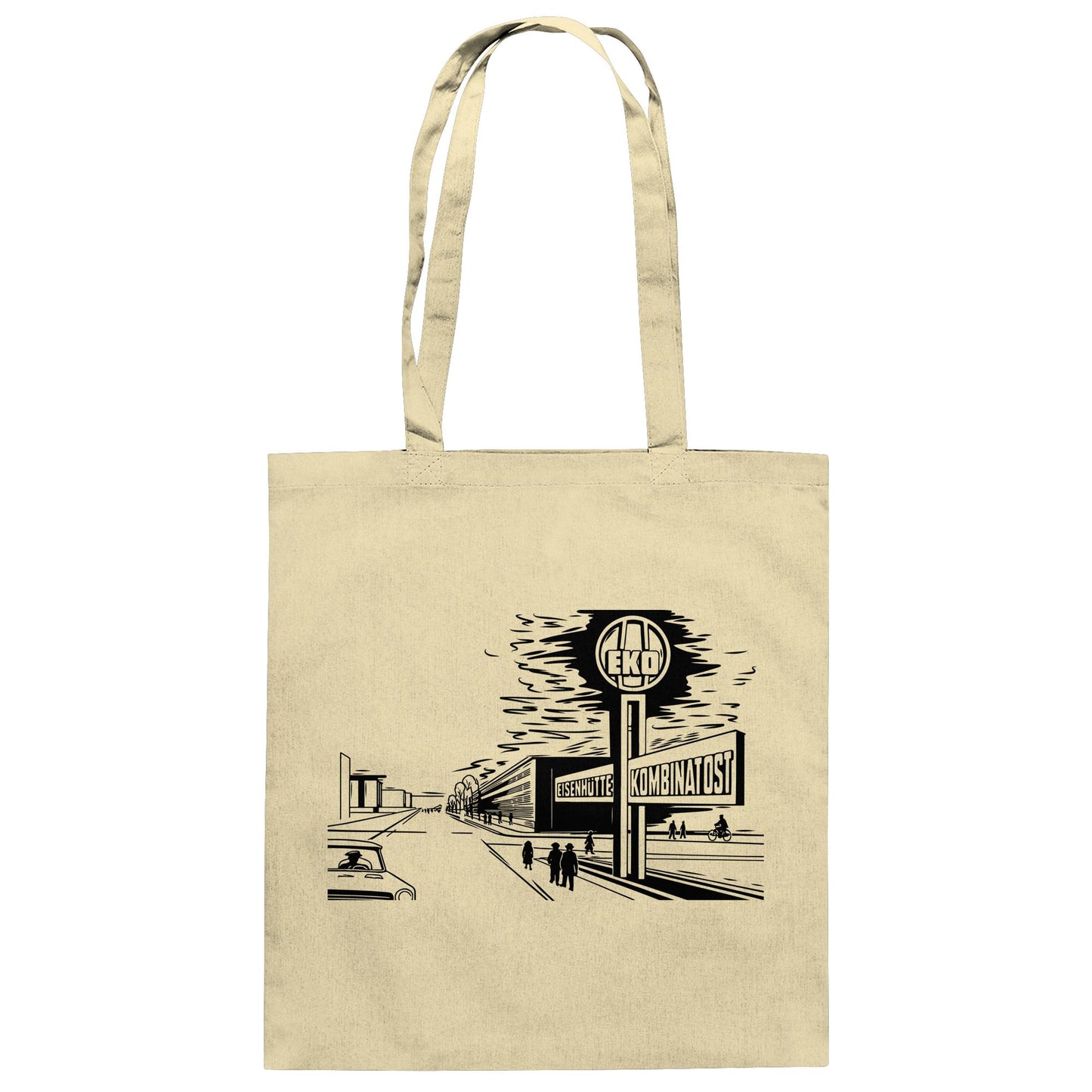 DDR Ostalgie Baumwolltasche • EISENHÜTTENKOMBINAT OST (EKO) - ORIGINAL POSTSTEMPEL