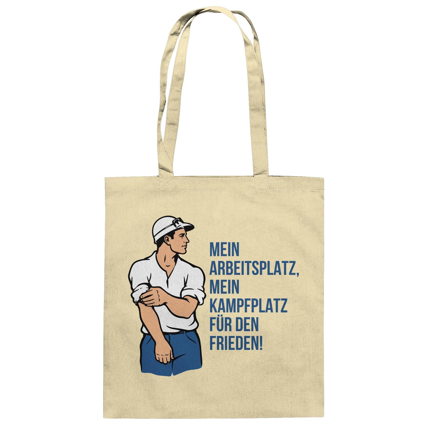 DDR Ostalgie Baumwolltasche • MEIN ARBEITSPLATZ, MEIN KAMPFPLATZ FÜR DEN FRIEDEN!
