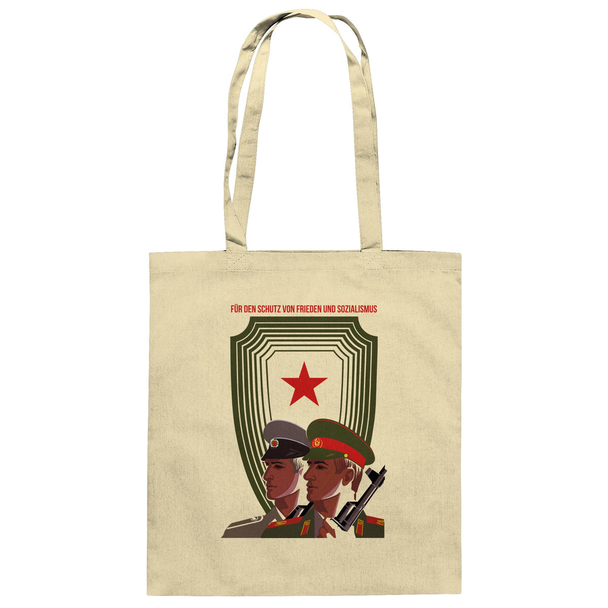 DDR Ostalgie Baumwolltasche • NVA UND CA - FÜR DEN SCHUTZ VON FRIEDEN