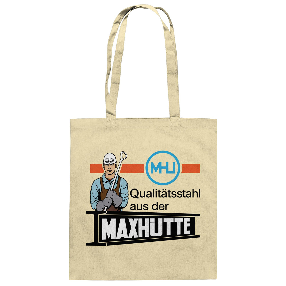 DDR Ostalgie Baumwolltasche • QUALITÄTSTAHL MAXHÜTTE